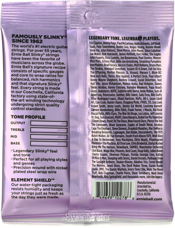 Ernie Ball 2227 Ultra Slinky Nickel Wound Electric Guitar Strings - .010-.048