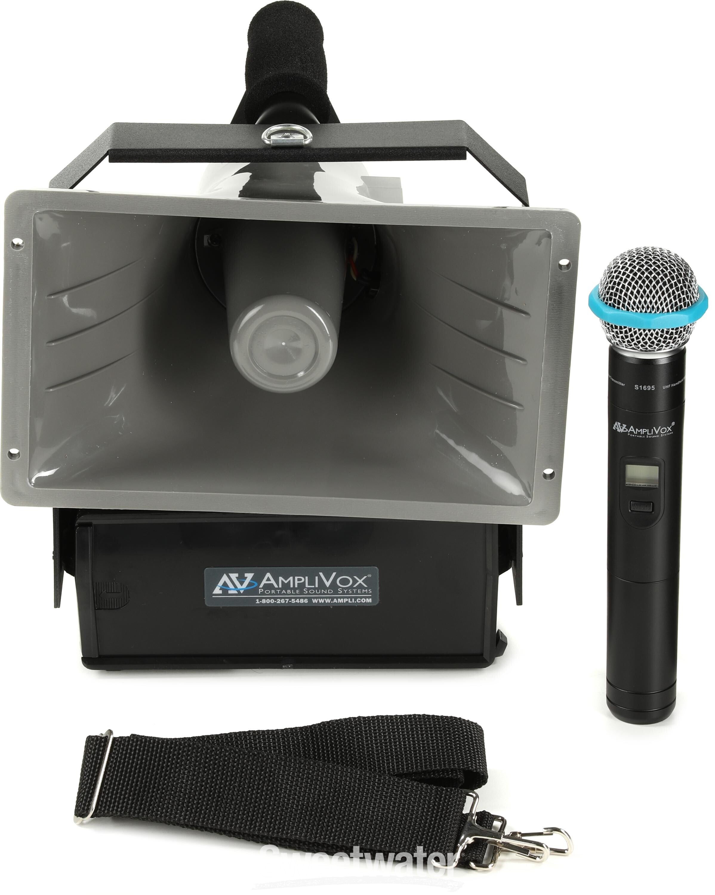 AmpliVox SW615A 50 watt Half mile Hailer PA System with Wireless Mic