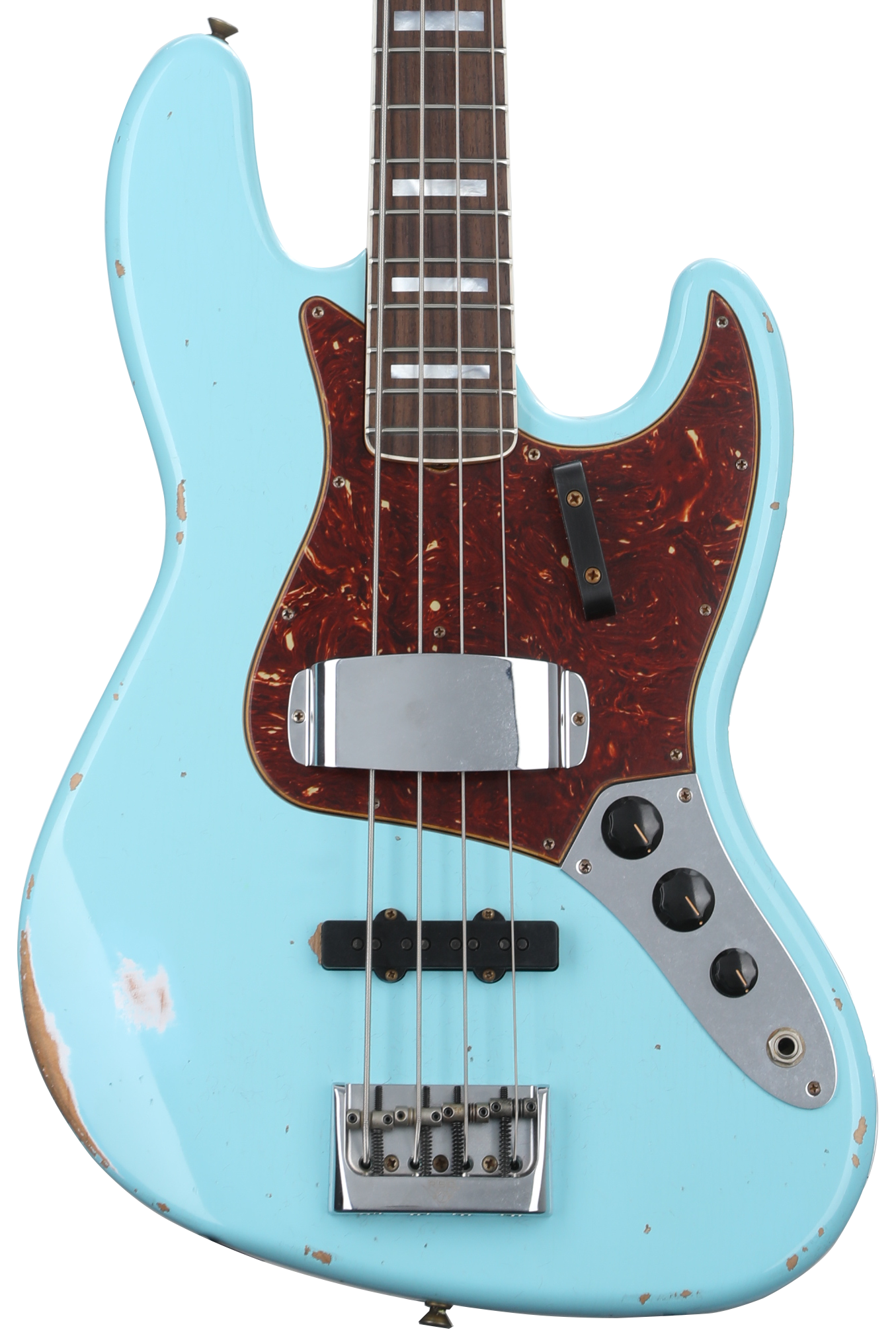 Fender Custom Shop 1966 Jazz Bass Relic Aged Daphne Blue