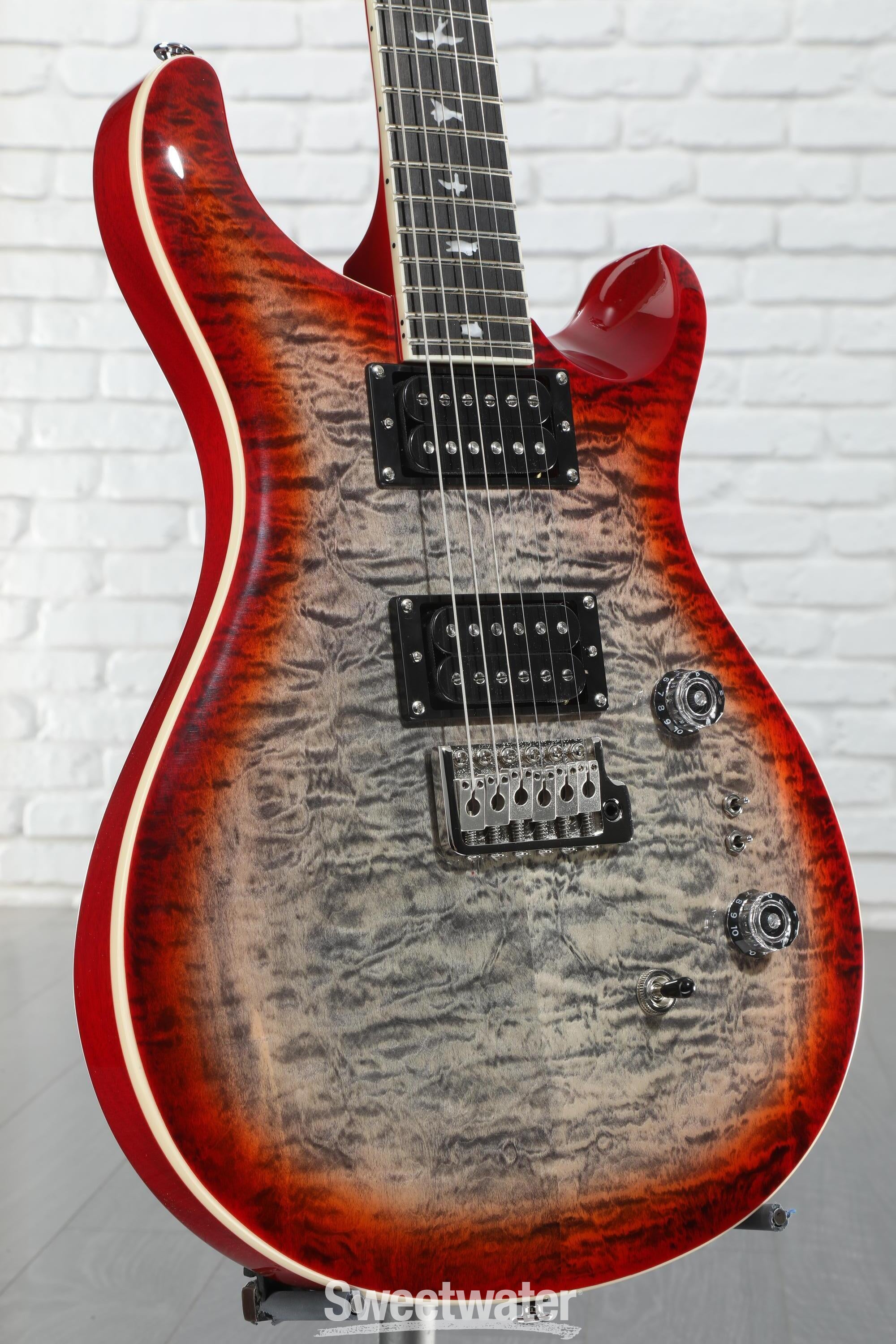 PRS SE Custom 24-08 Quilt Top Electric Guitar - Charcoal