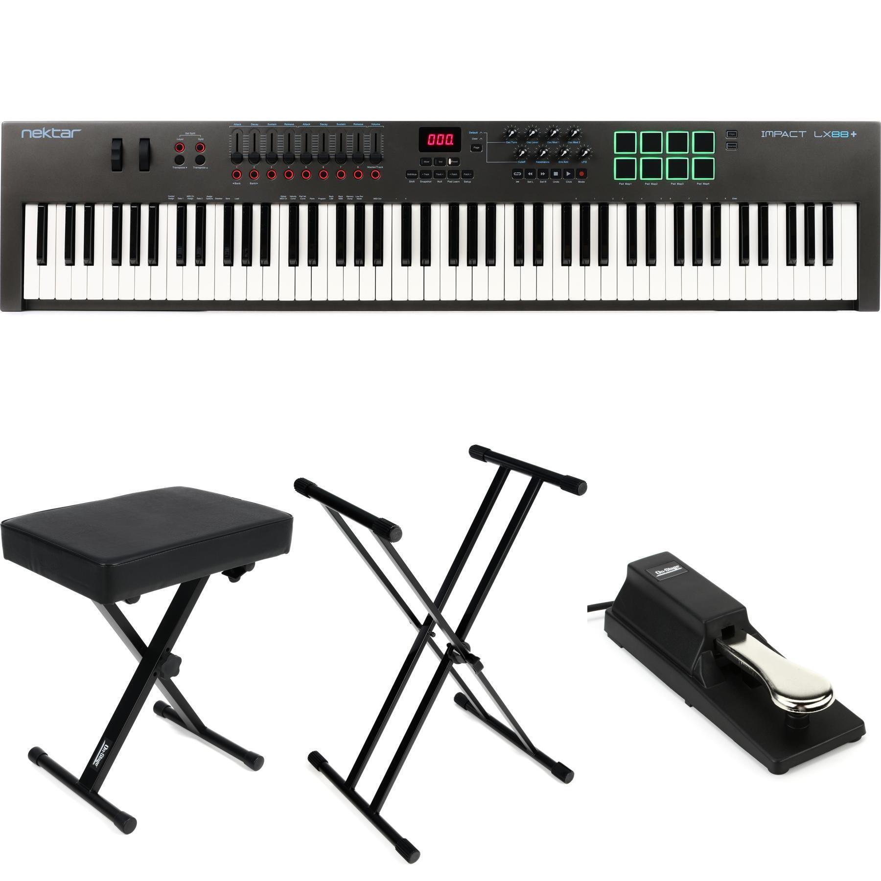Nektar Impact LX88+ 88key Keyboard Controller Essentials Bundle