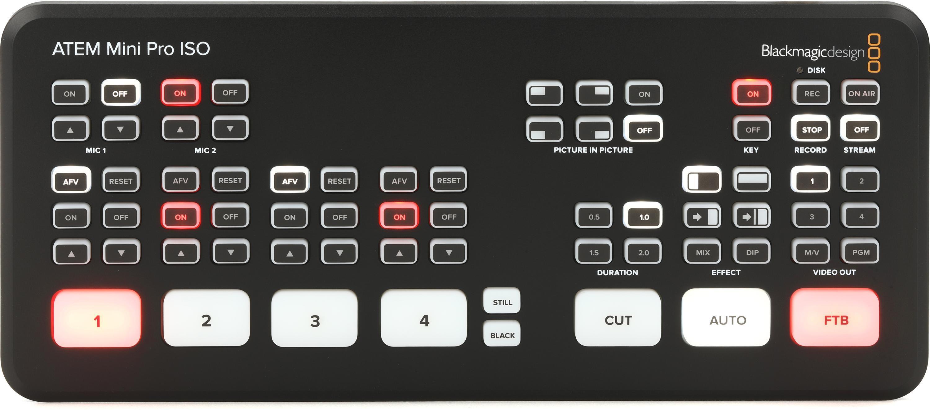 Blackmagic Design ATEM Mini Pro ISO HDMI Video Production Studio with  5-stream Recording Engine