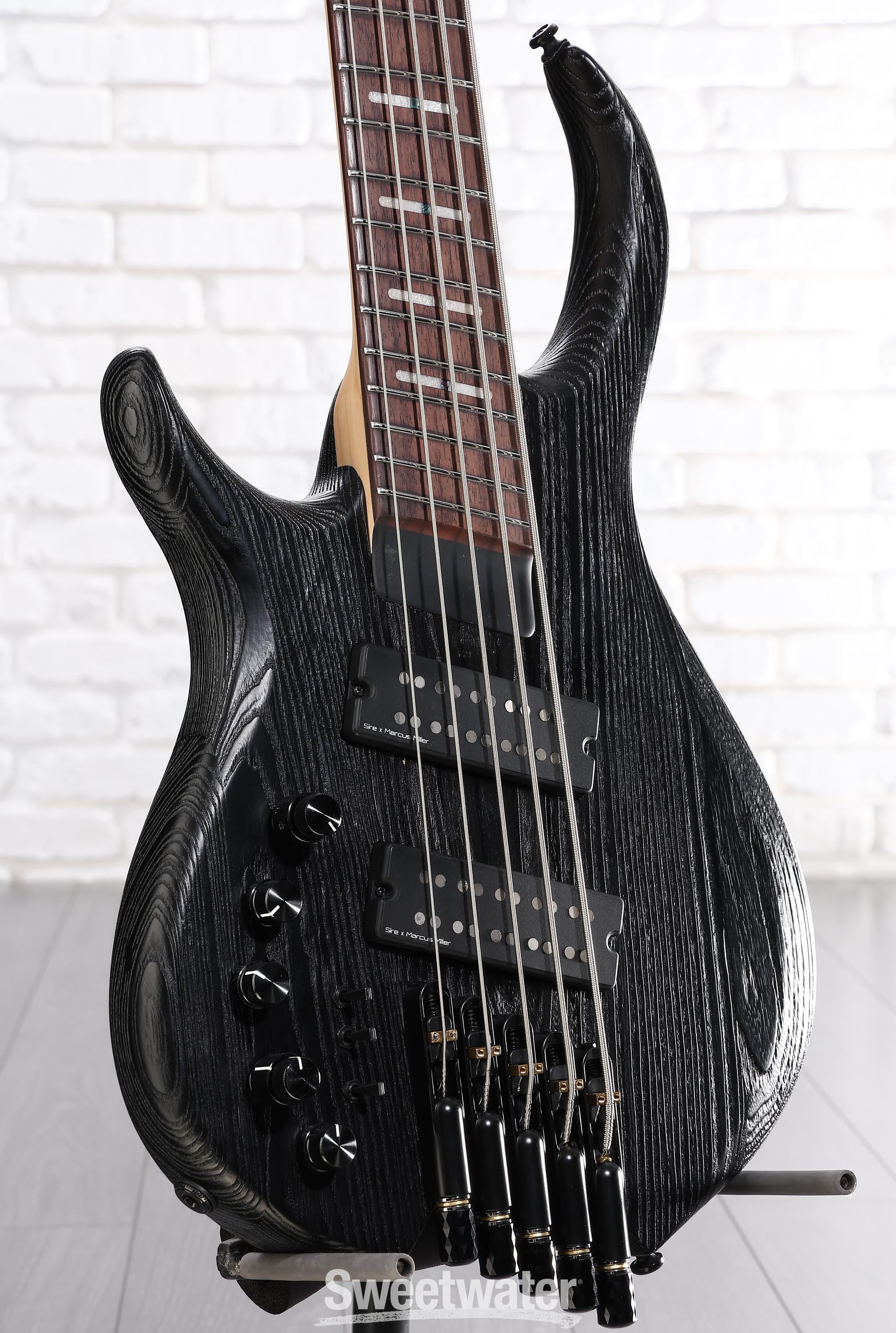 Photo of Sire Marcus Miller M6 5-string Headless Left-handed Bass Guitar - Black Satin