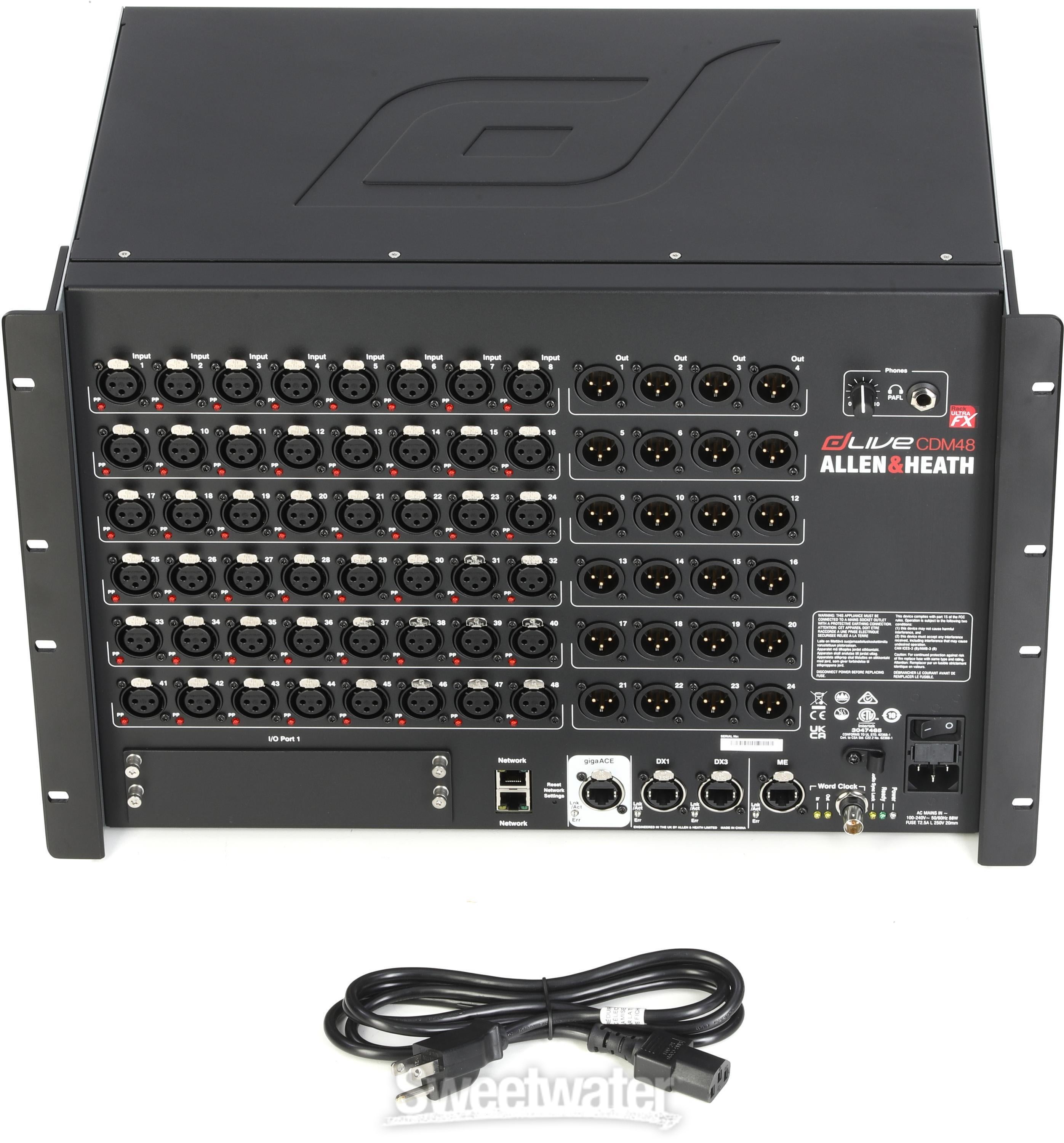 Allen & Heath dLive CDM48 UFX MixRack 48-input Digital Stage Box