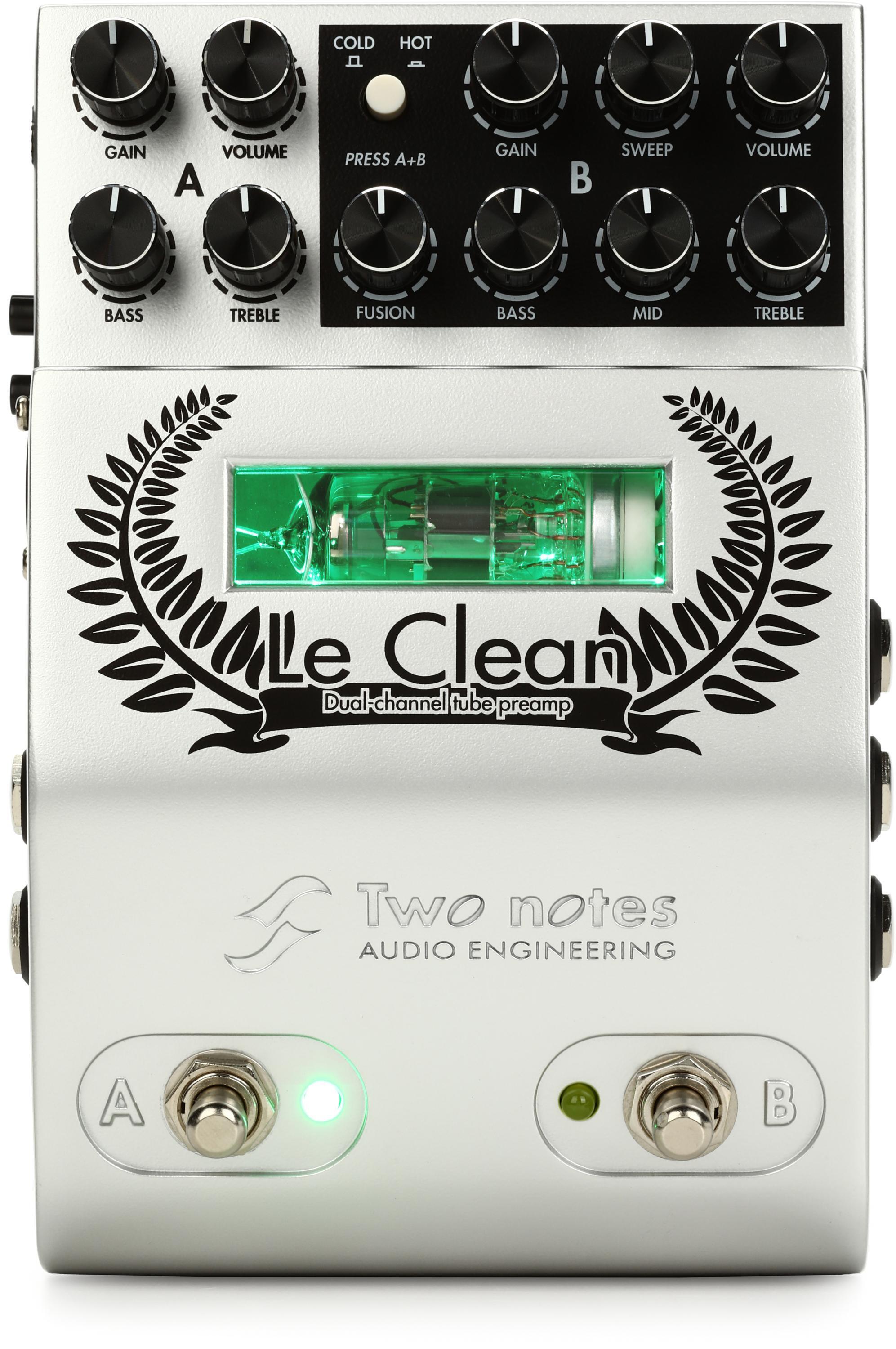 Two Notes Le Clean 2-channel U.S. Tones Tube Preamp Pedal