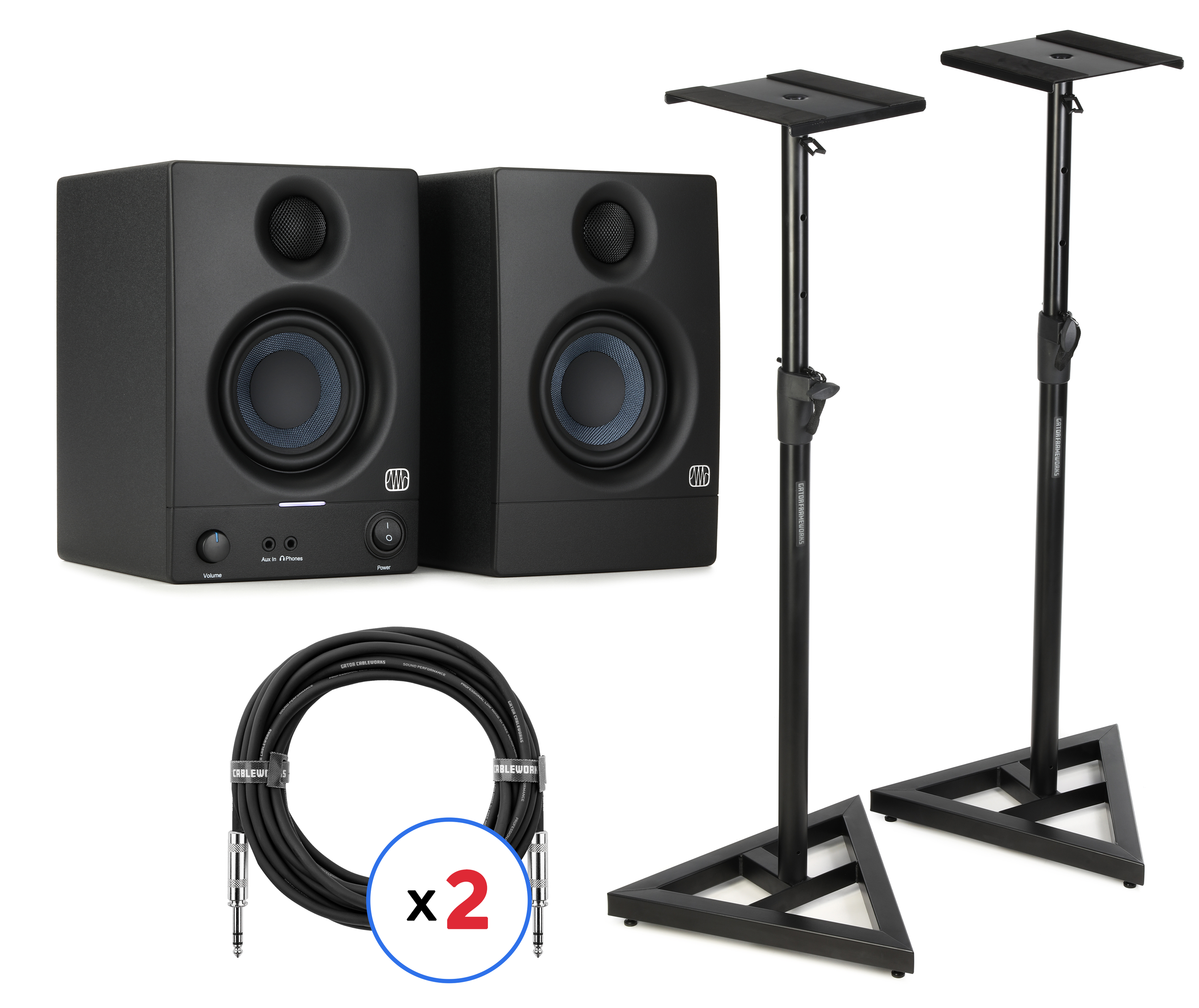 presonus eris 3.5(スタンド付き) Amazon | PreSonus Eris 3.5 ホワイト 1ペア ケーブル スタンド