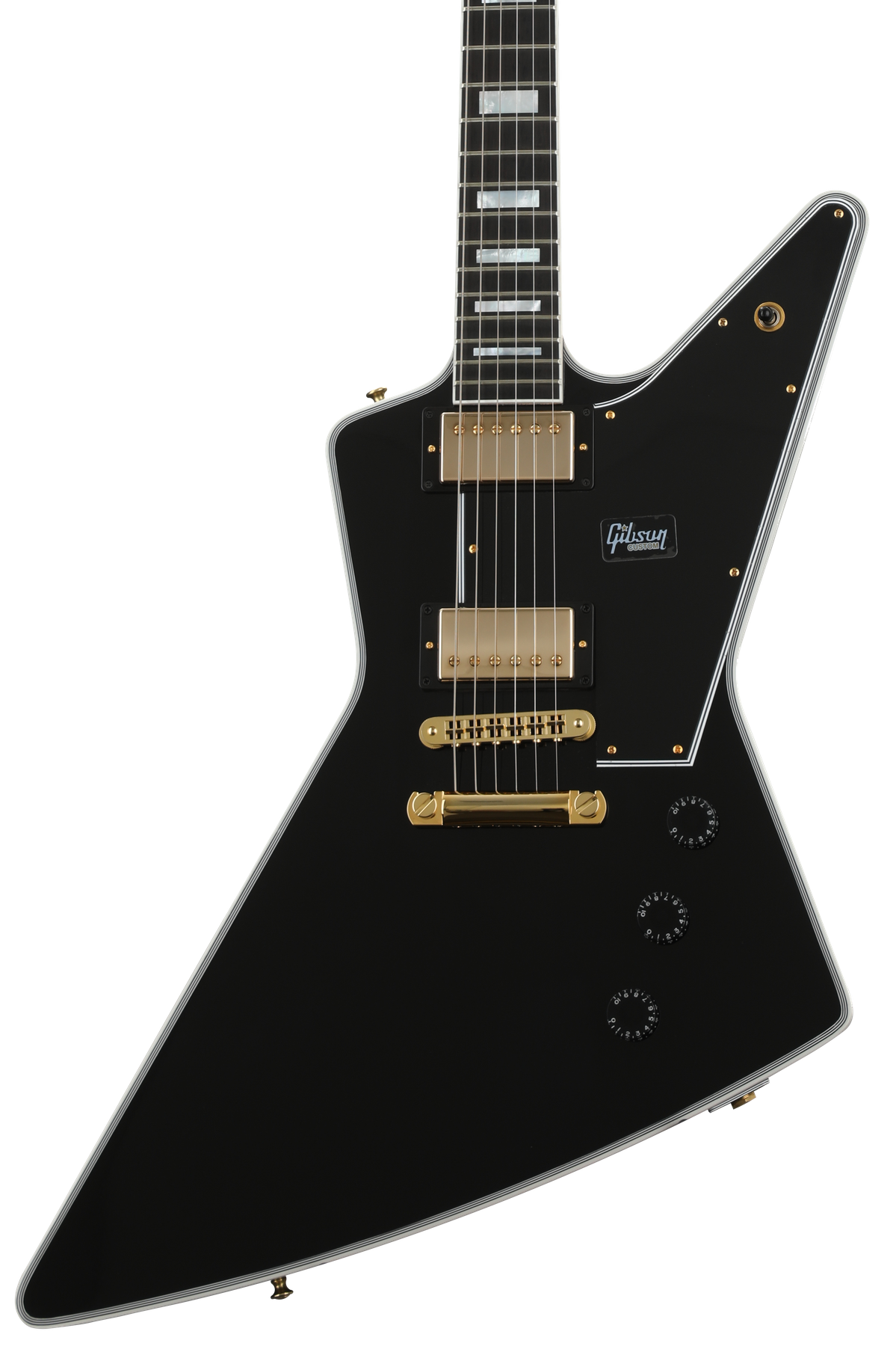 ギター Gibson USA Explorer Ebony Gibson Custom Explorer Custom Electric Guitar - Ebony, Ebony