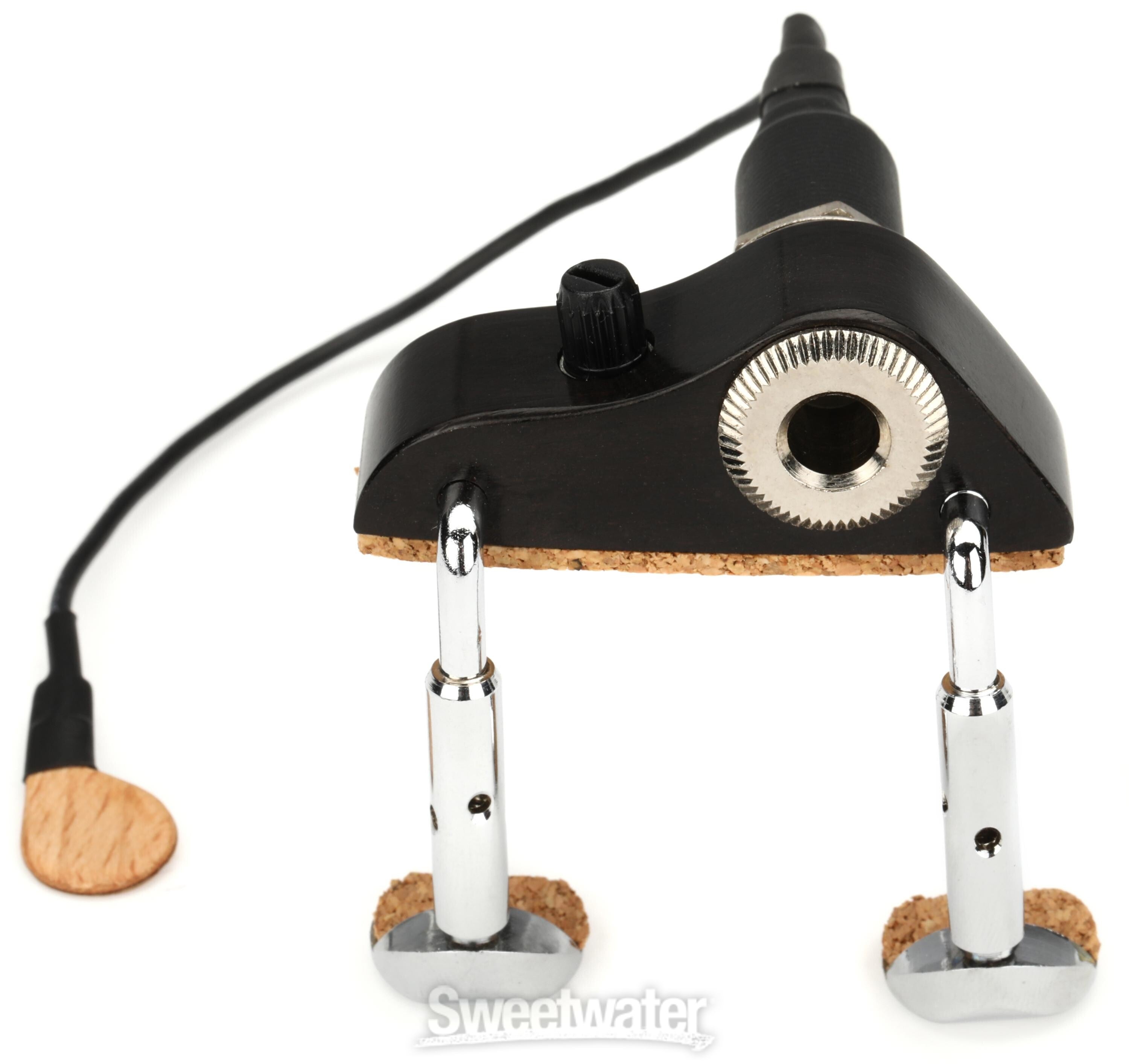 KNA VV-3V Portable Piezo Violin/Viola Pickup With Volume Control - Ebony |  Sweetwater