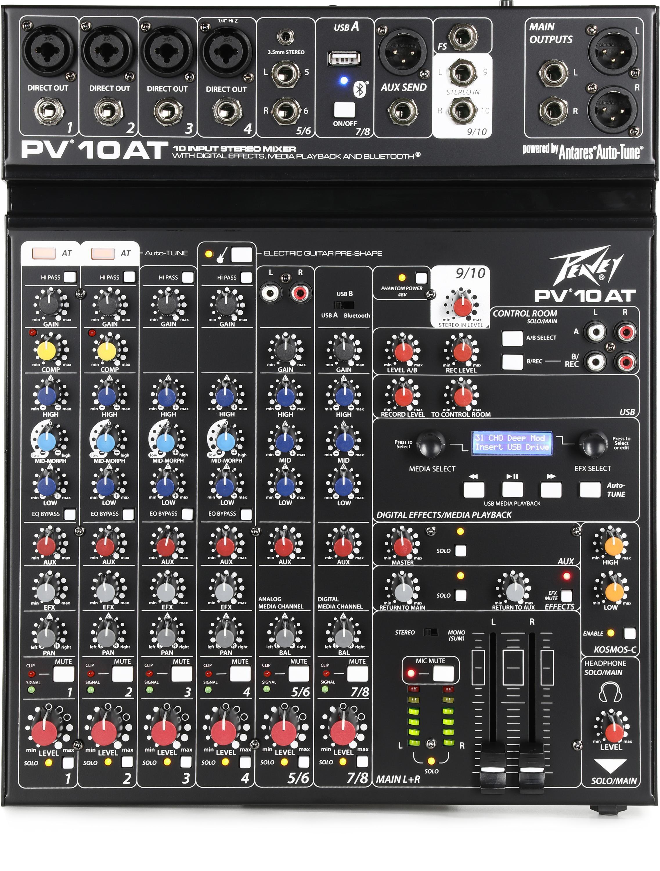 Peavey　Mixer　PV　Sweetwater　10　AT　with　Auto-Tune　and　Bluetooth