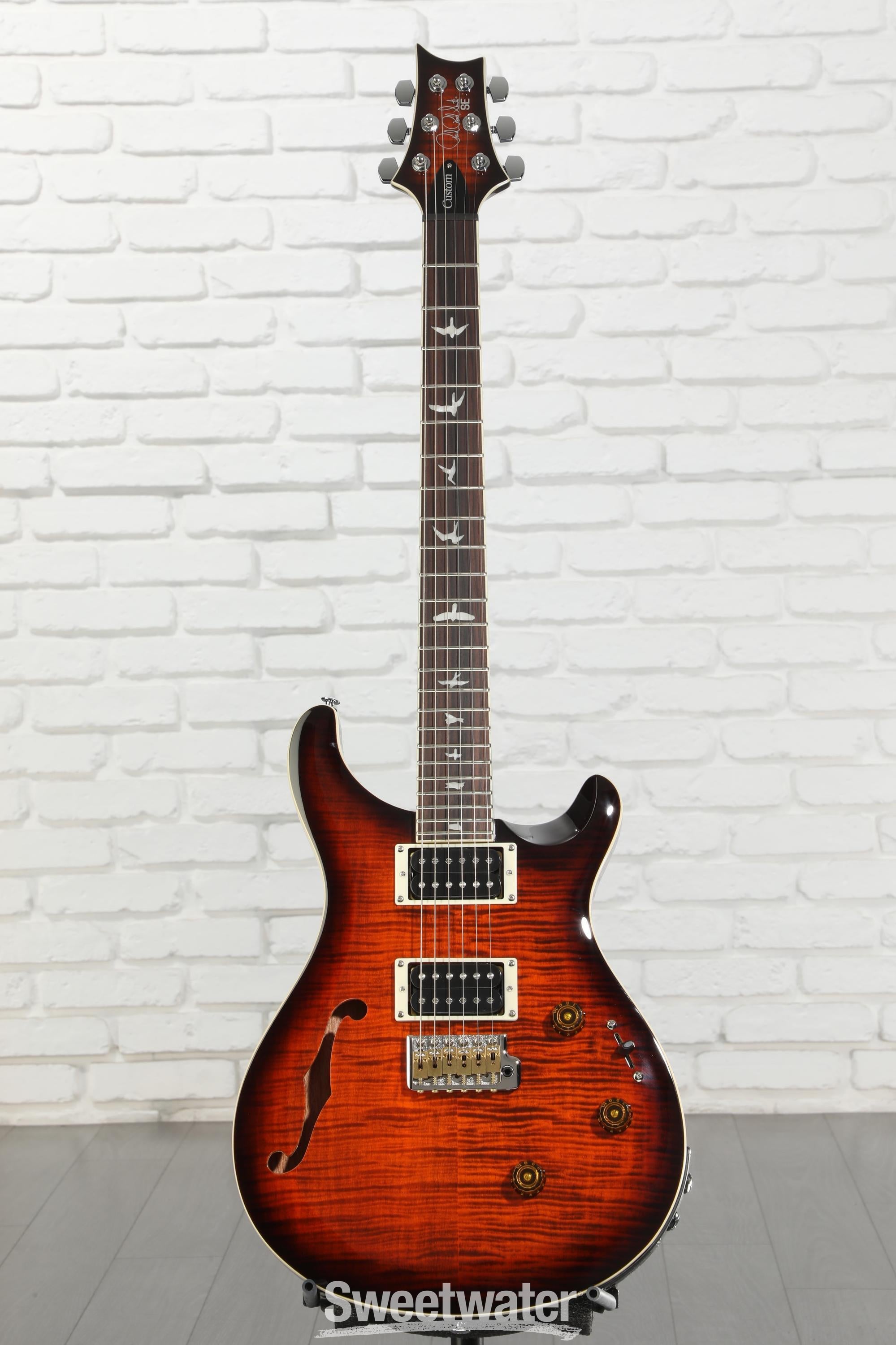 PRS SE Custom 24 Semi-Hollow Piezo Electric Guitar - Orange Tiger