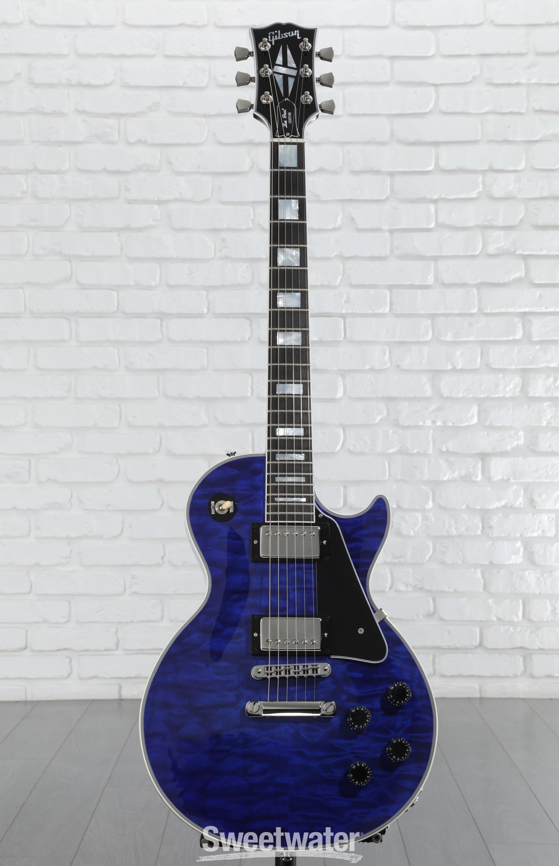 ギター Epiphone Les Paul Quilt Viper Blue Epiphone Les Paul Custom Quilt Viper Blue Electric Guitar