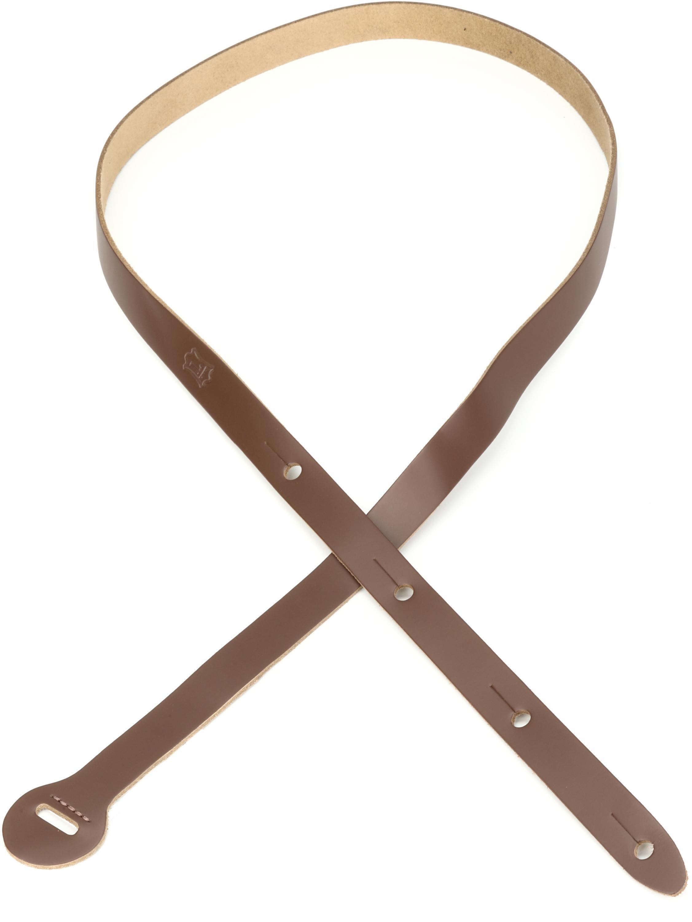 Photo of Levy's M19 Chrome-Tan Leather Mandolin Strap - Brown
