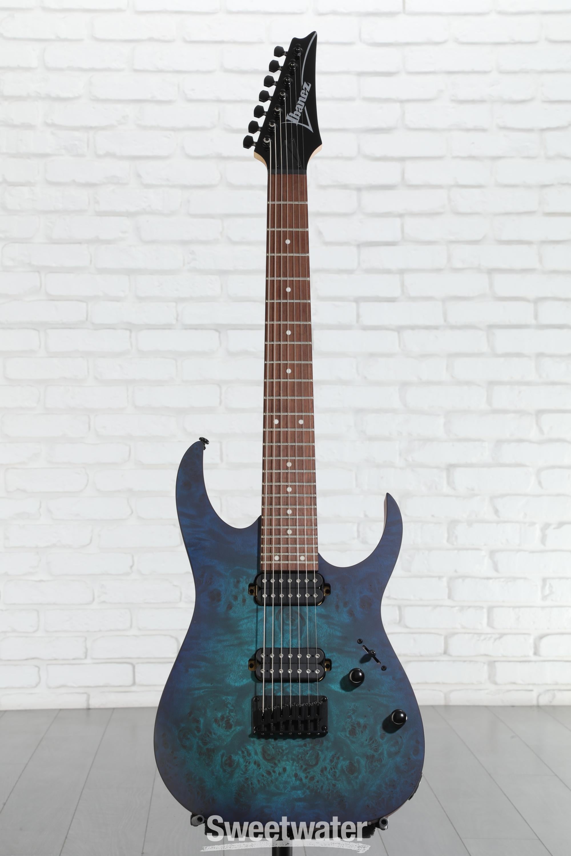 7弦ギターIbanez RG7421PB／WH10V3 /PTPRE Ibanez RG7421PB Electric Guitar - Sapphire Blue Flat | Sweetwater