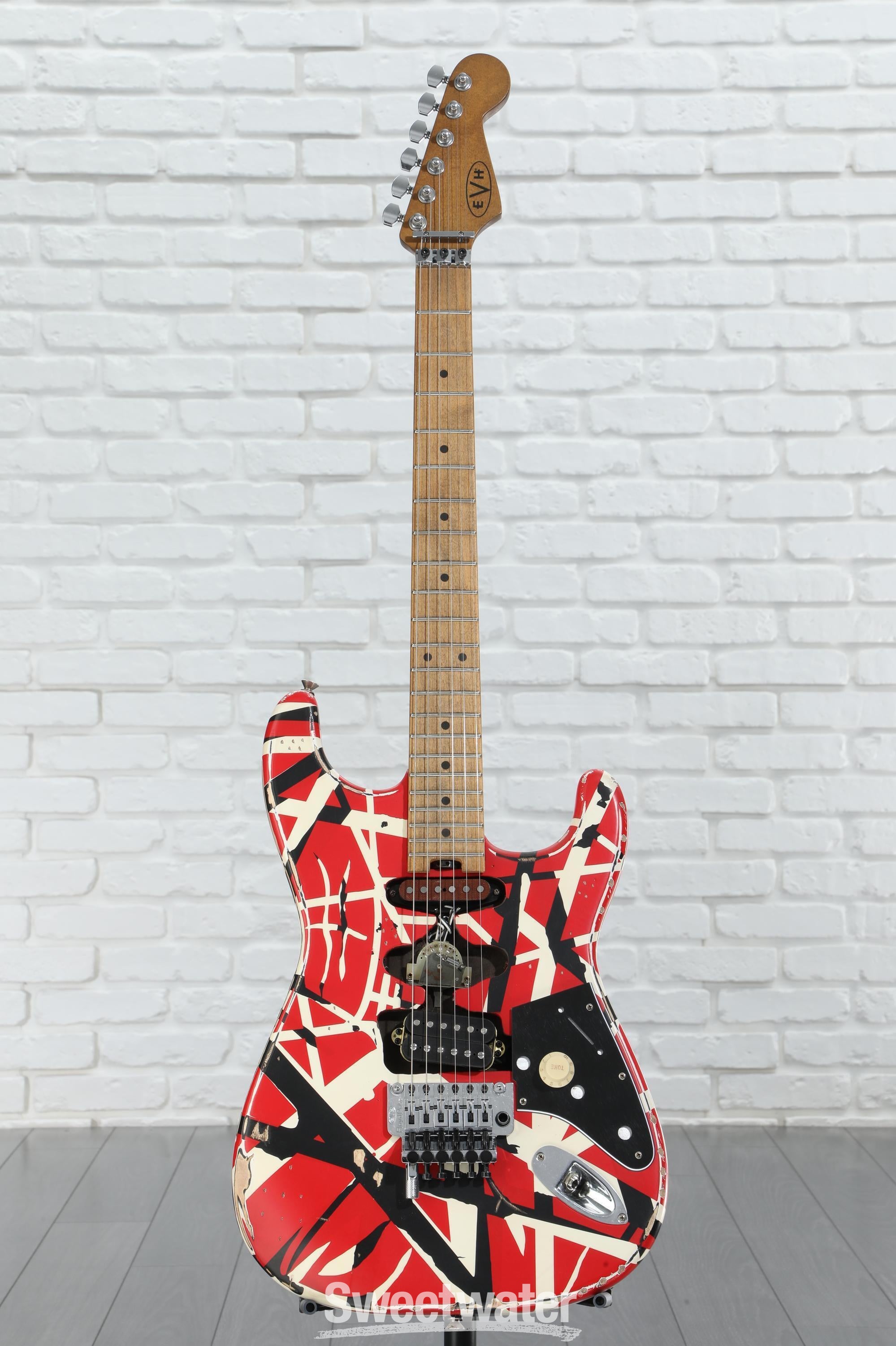 EVH Striped Series Frankenstein Relic - Red/Black/White