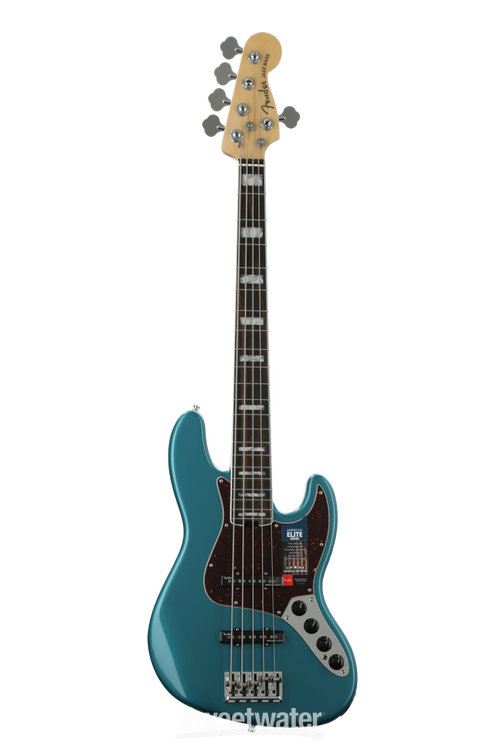 Fender American Elite Jazz Bass V - Ocean Turquoise w/ Ebony