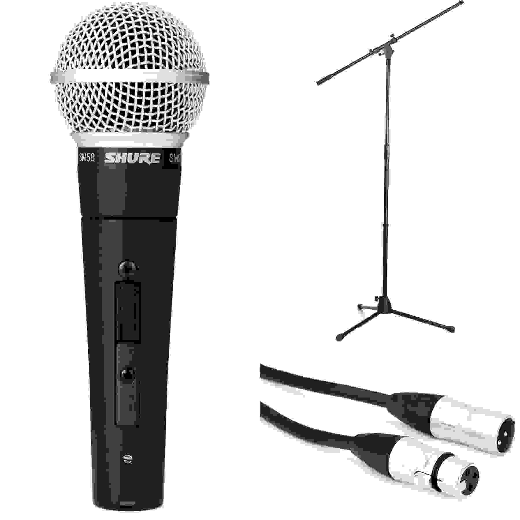 Shure SM58S Handheld Microphone Bundle with Stand and Cable