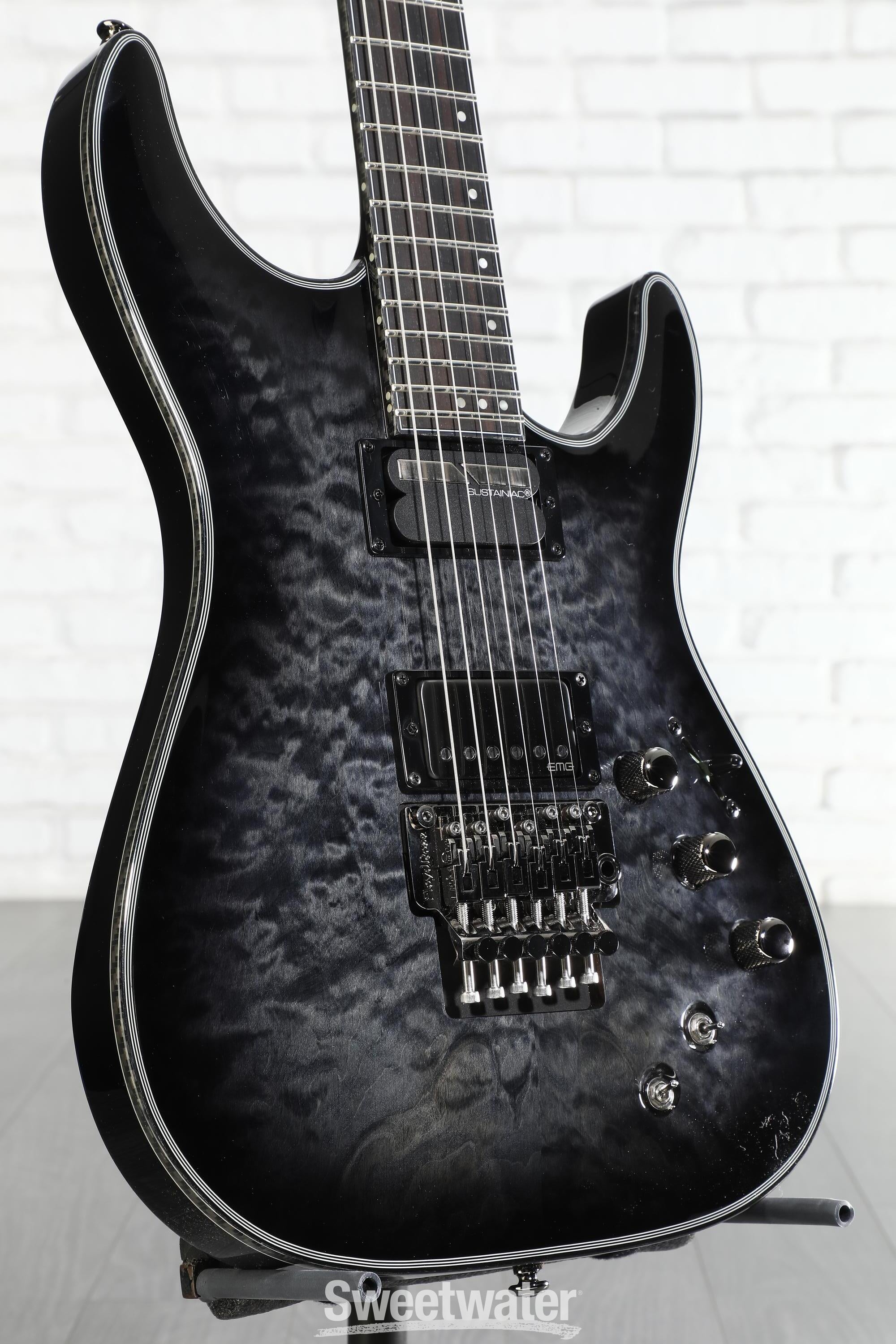 Schecter Hellraiser Hybrid C-1 FR-S Electric Guitar - Trans Black