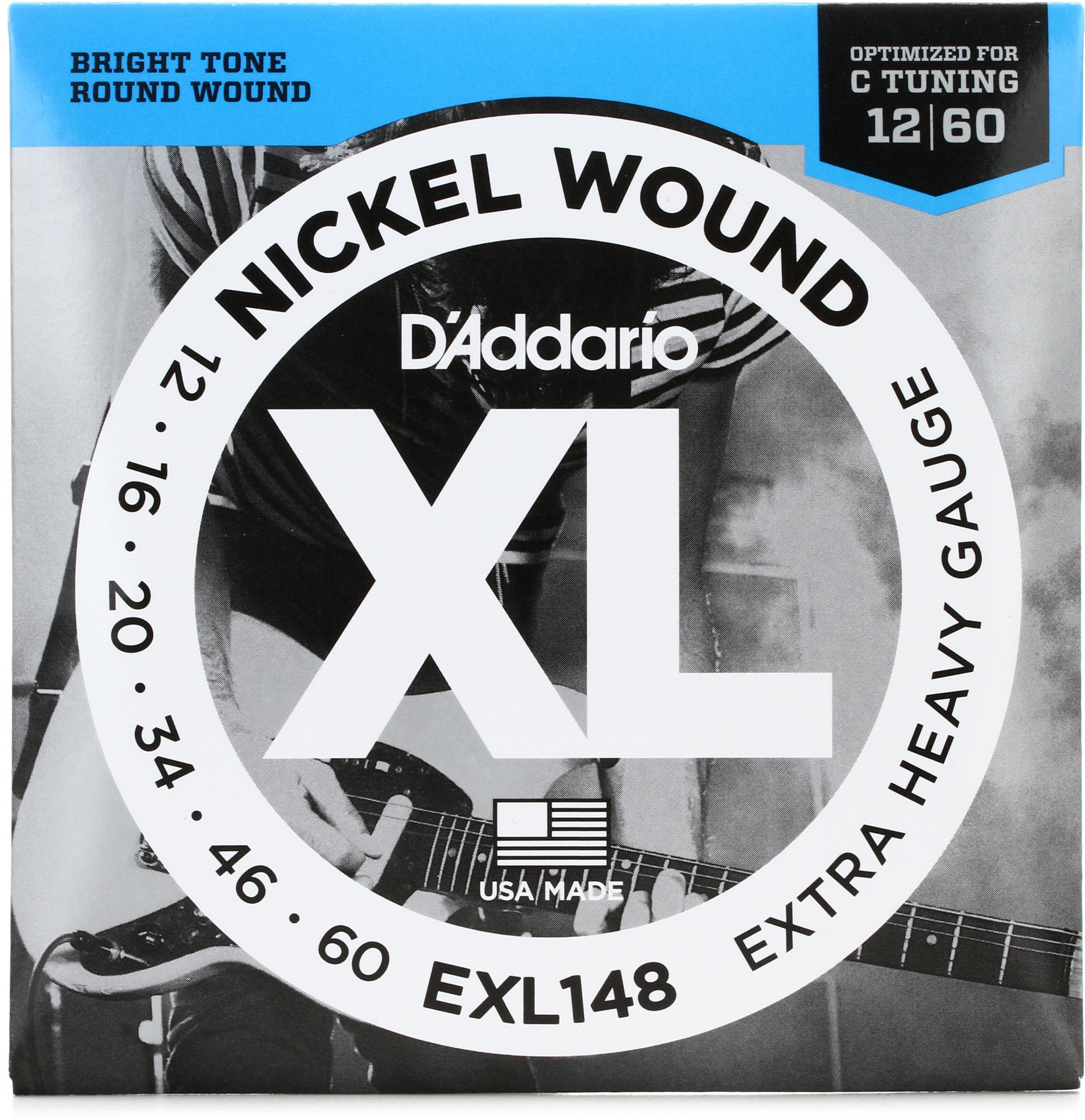 D'Addario EXL148 XL Nickel Wound Electric Guitar Strings - .012-.060 Extra  Heavy