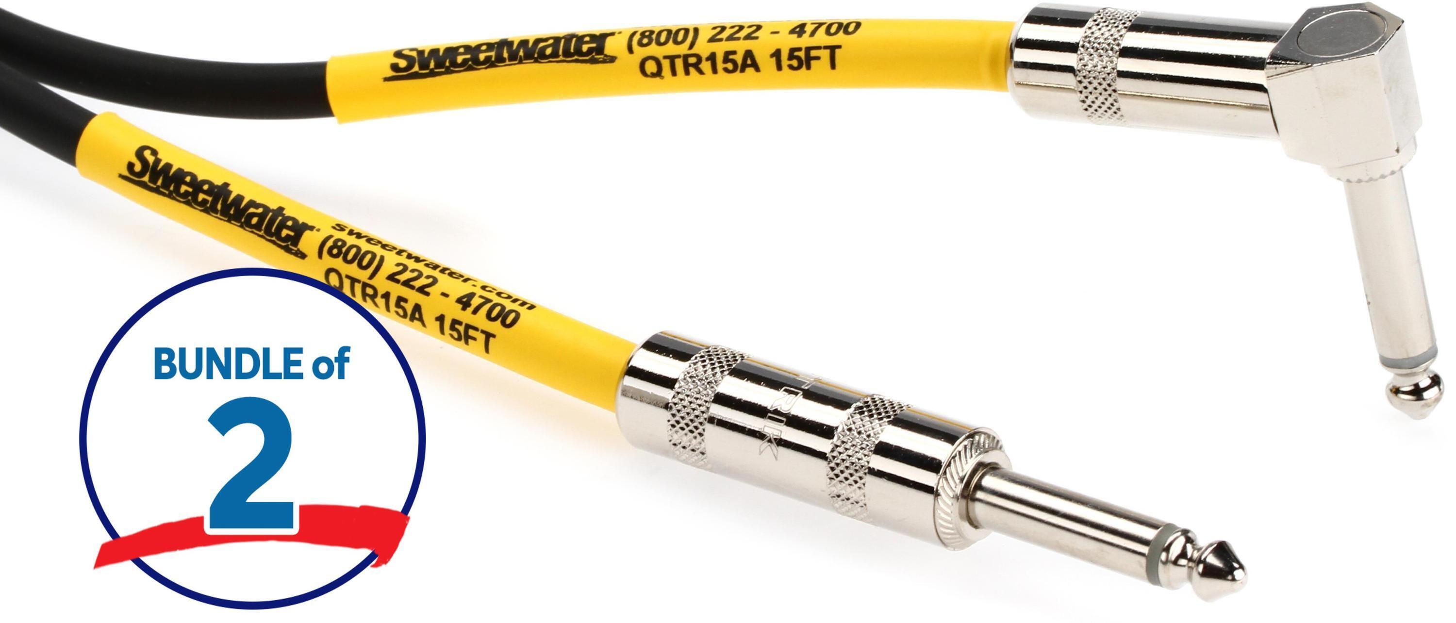 Photo of Pro Co EGL-15 Excellines Straight to Right Angle Instrument Cable - 15 foot (2-pack)