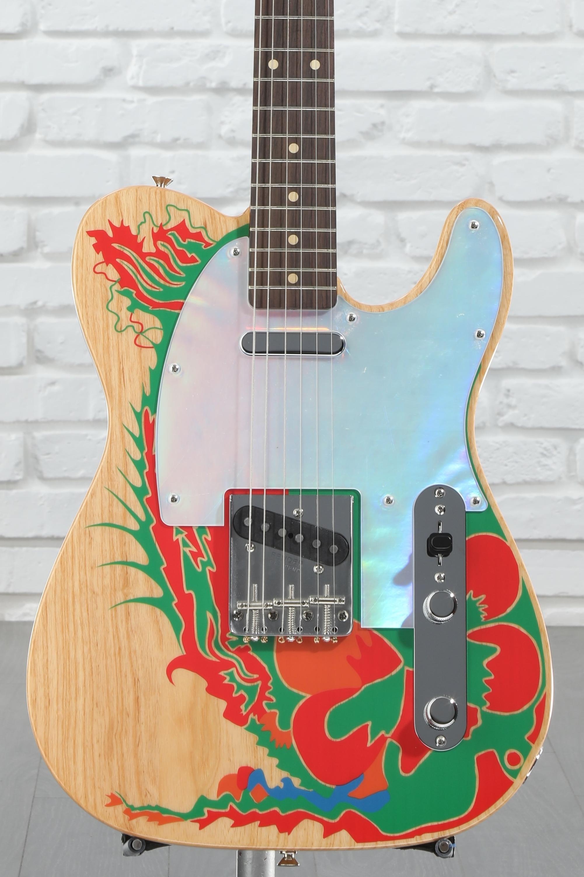 Fender Jimmy Page Telecaster - Natural with Artwork | Sweetwater Fender Jimmy Page Telecaster - Natural with Artwork | Sweetwater