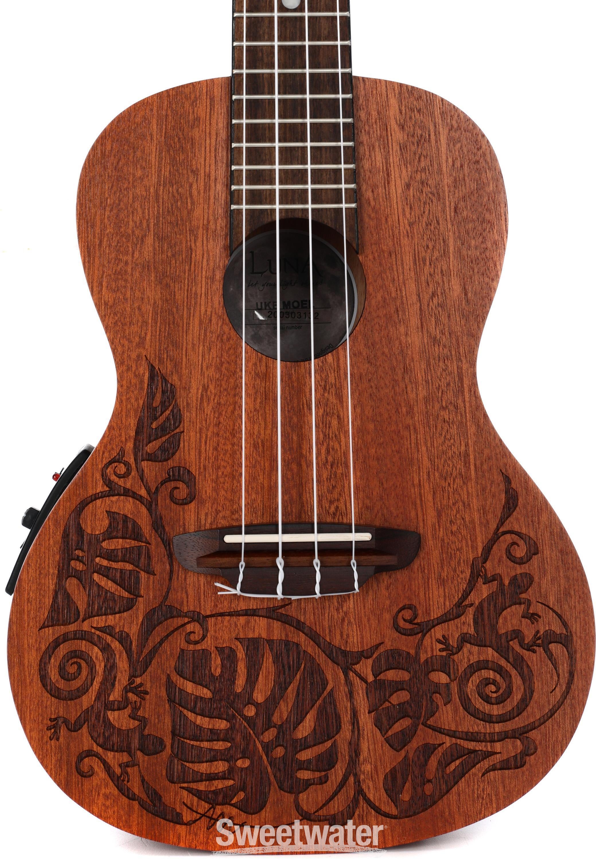 Lizard Mahogany Concert Ukulele A/E - Satin Natural - Sweetwater