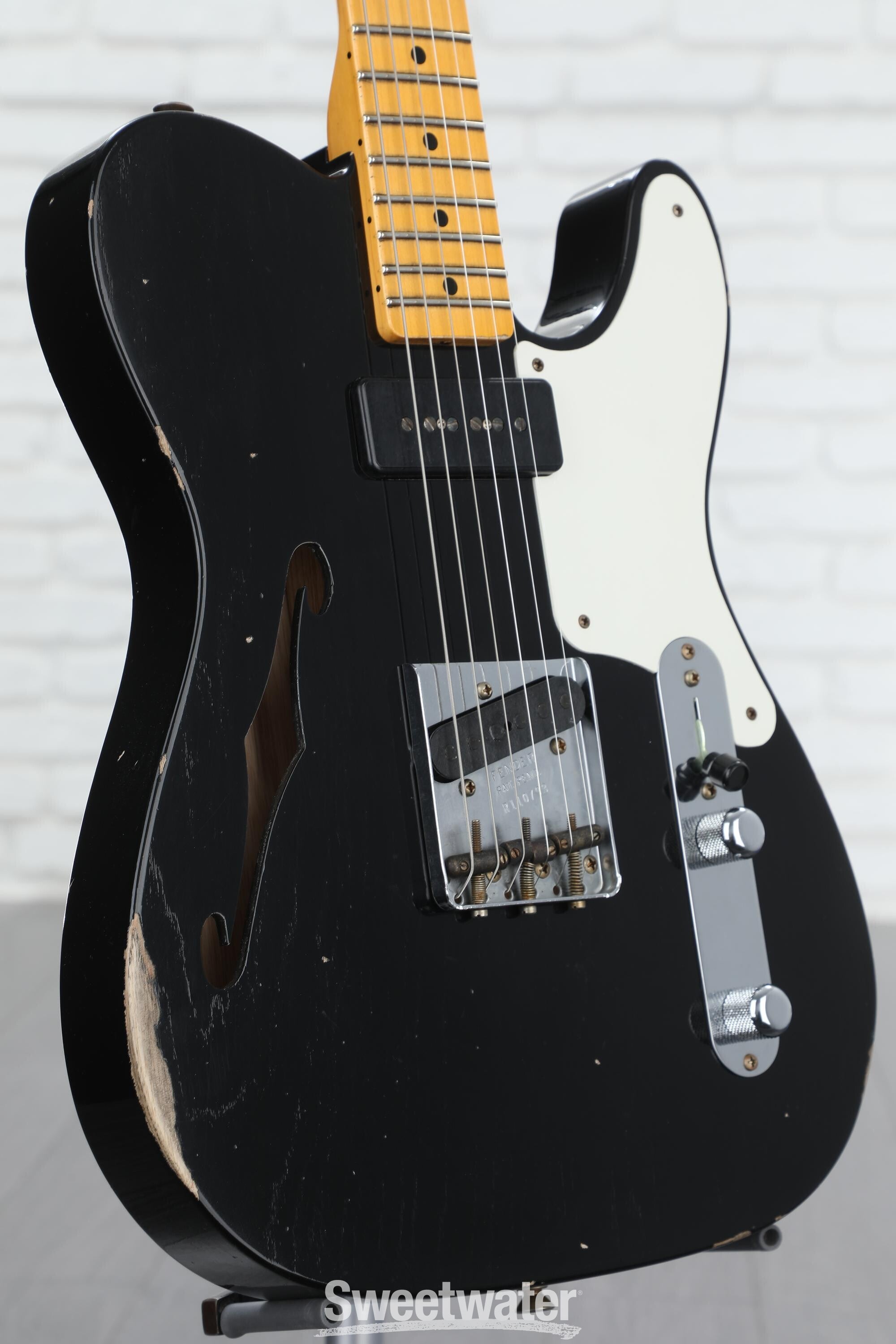 Fender Custom Shop Limited Edition P-90 Telecaster Thinline Relic - Aged  Black