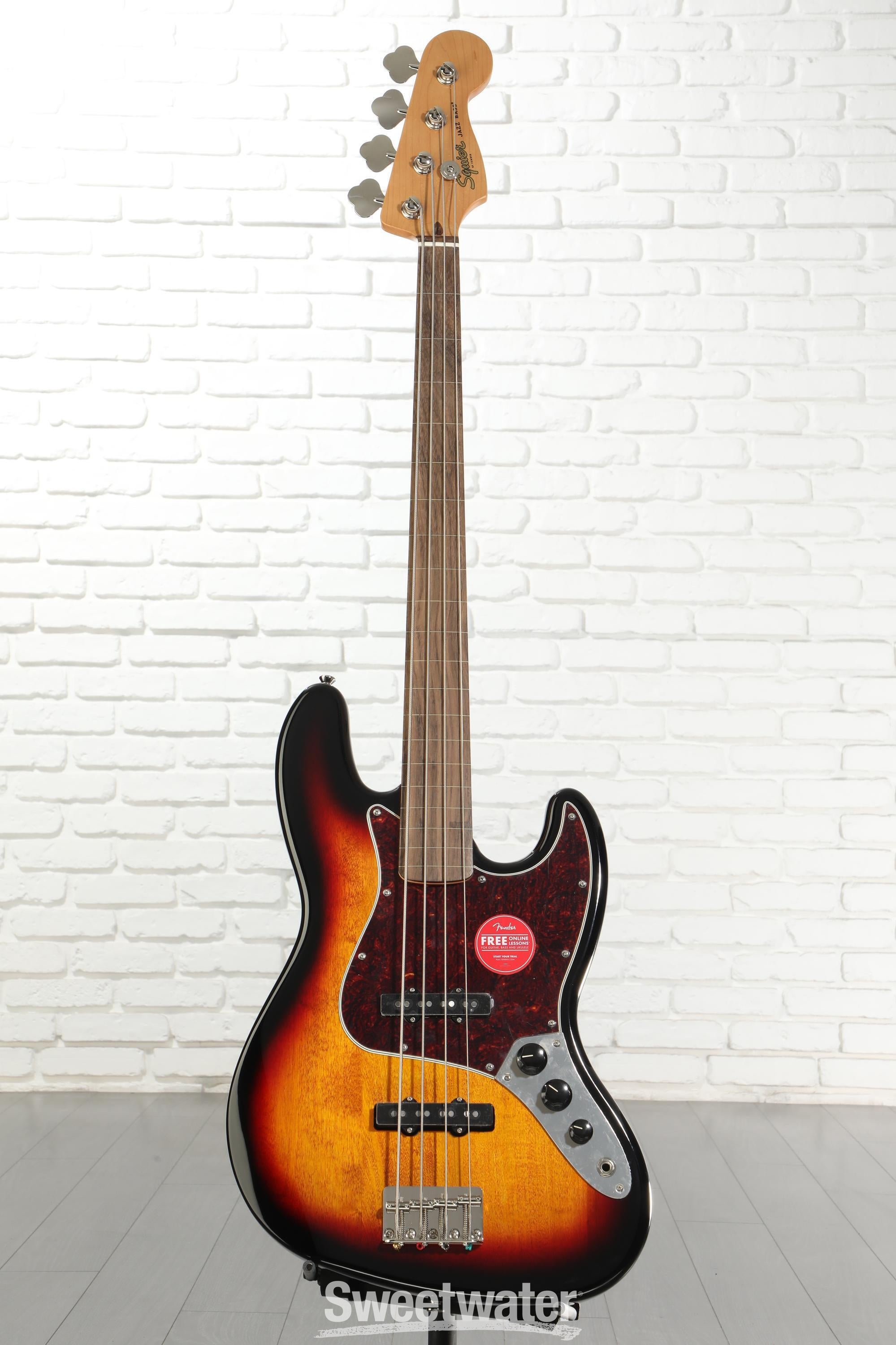 Squier Classic Vibe '60s Fretless Jazz Bass - 3-Tone Sunburst