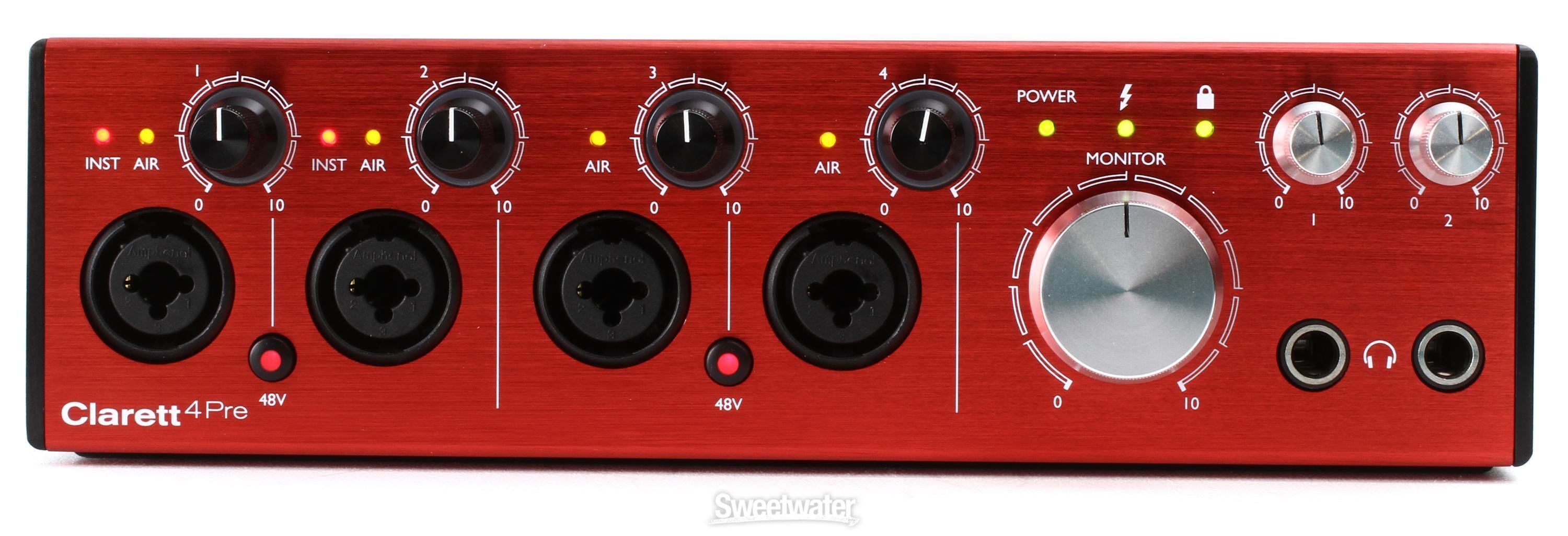 Focusrite Clarett 4Pre 18x8 Thunderbolt Audio Interface Reviews | Sweetwater