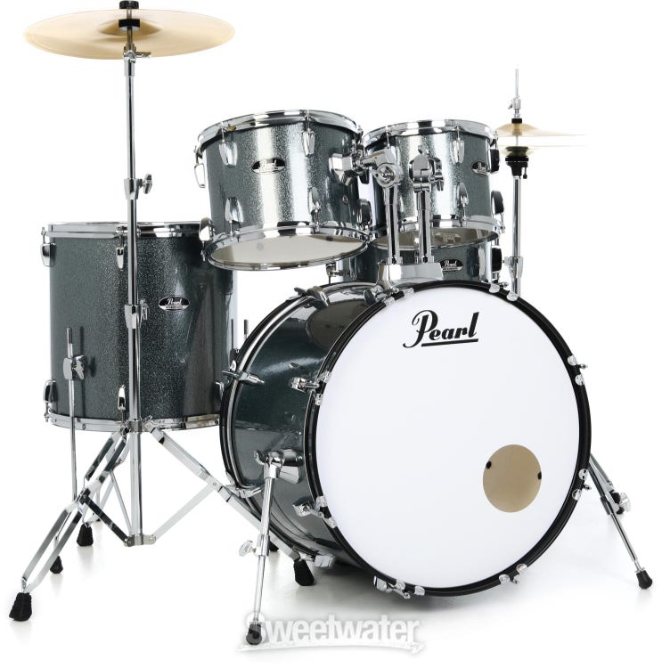 Pearl Roadshow RS525SC/C 5-piece Complete Drum Set with Cymbals - Aqua Blue Glitter