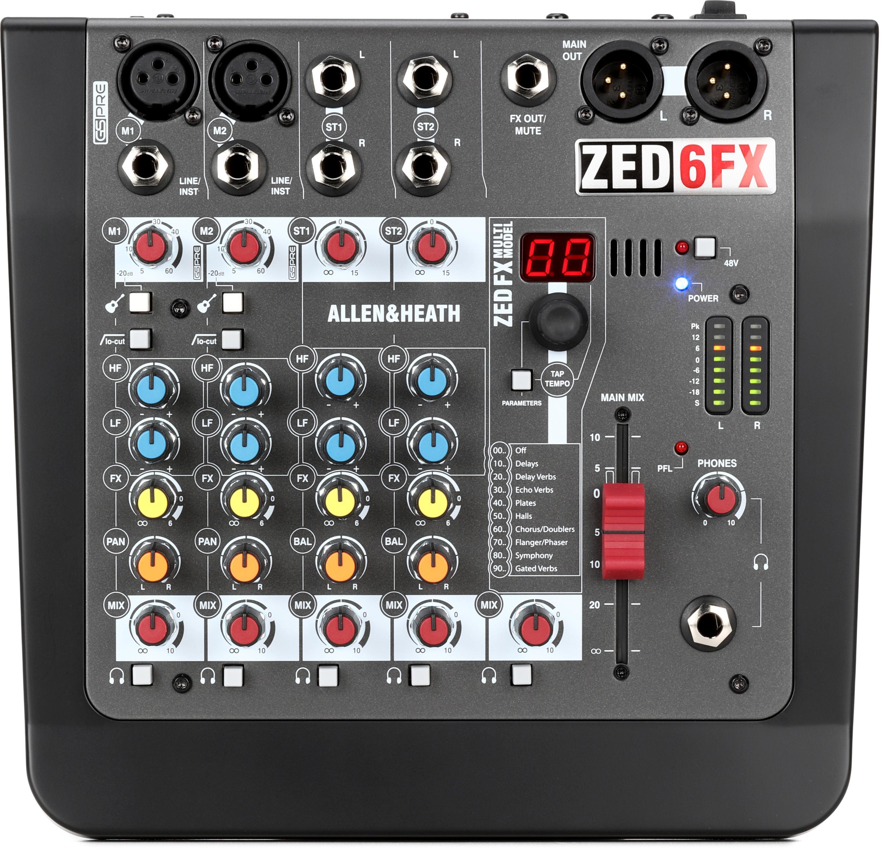 Allen & Heath ZED-6FX 4-channel Mixer with Effects | Sweetwater