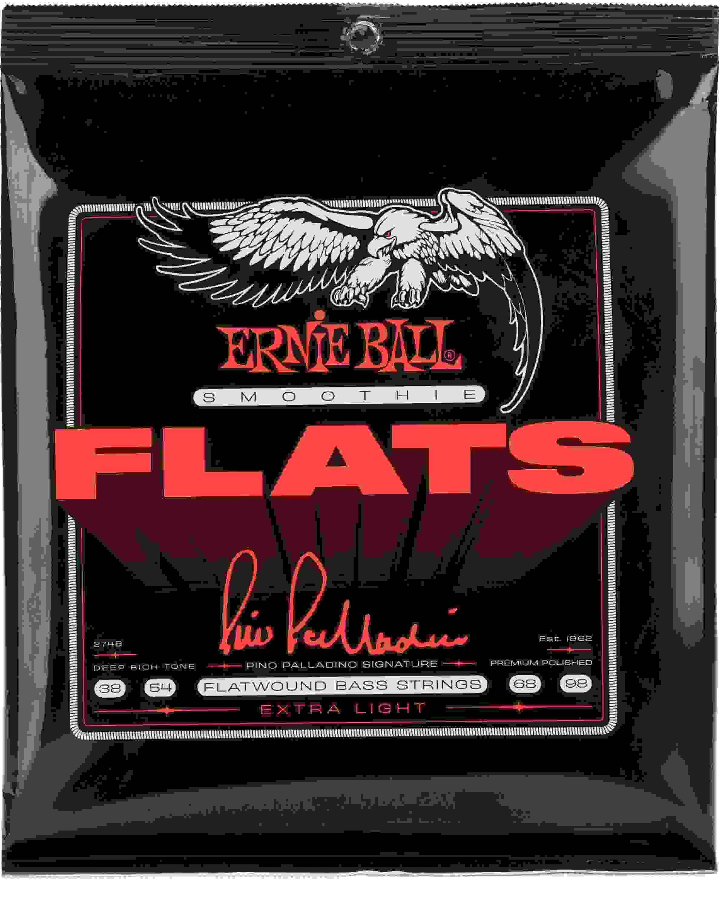 Ernie Ball Pino Palladino Signature Smoothie Flats Bass Guitar Strings - .038-.098 Extra Light