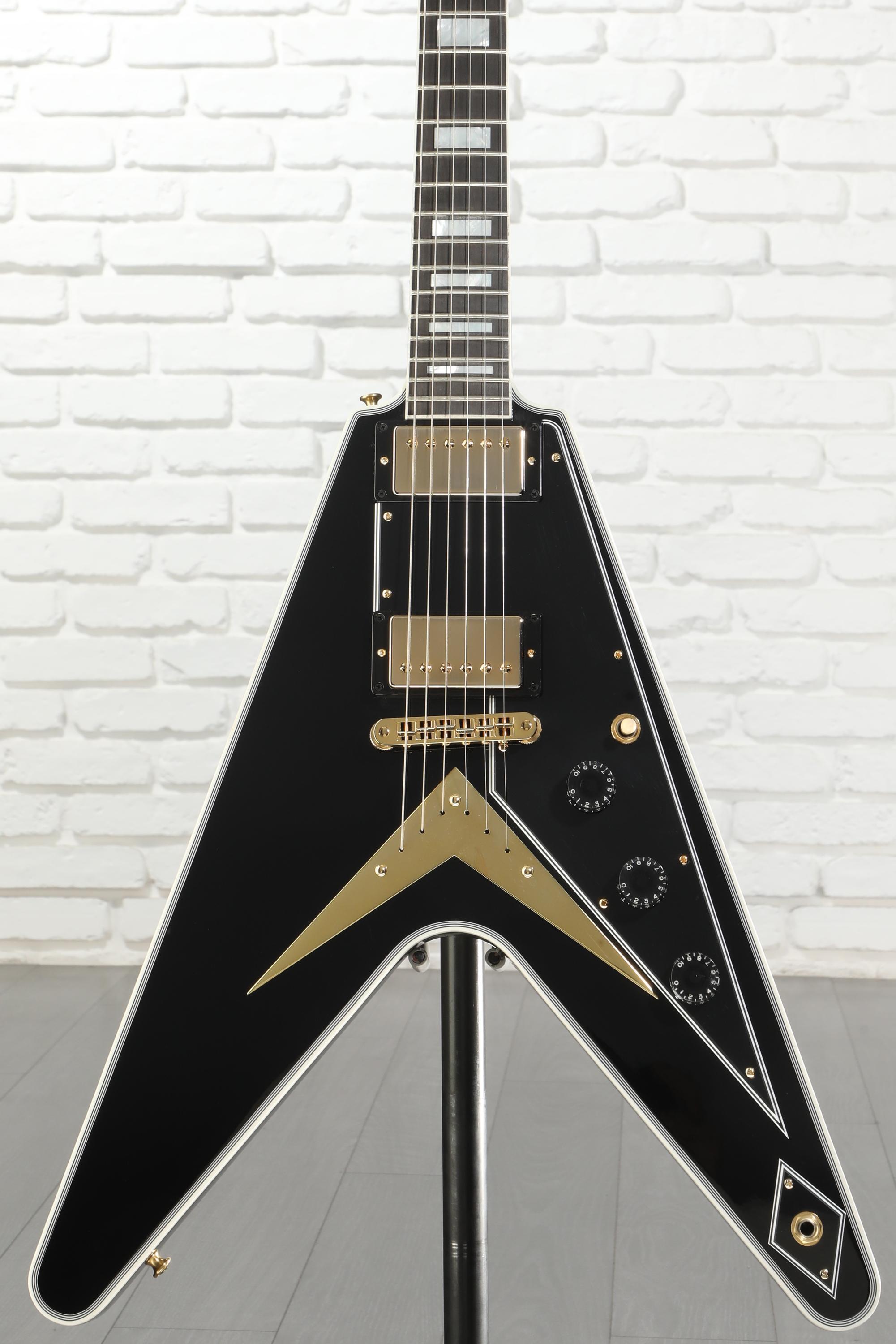 Gibson Custom Flying V Custom Electric Guitar - Ebony, Ebony