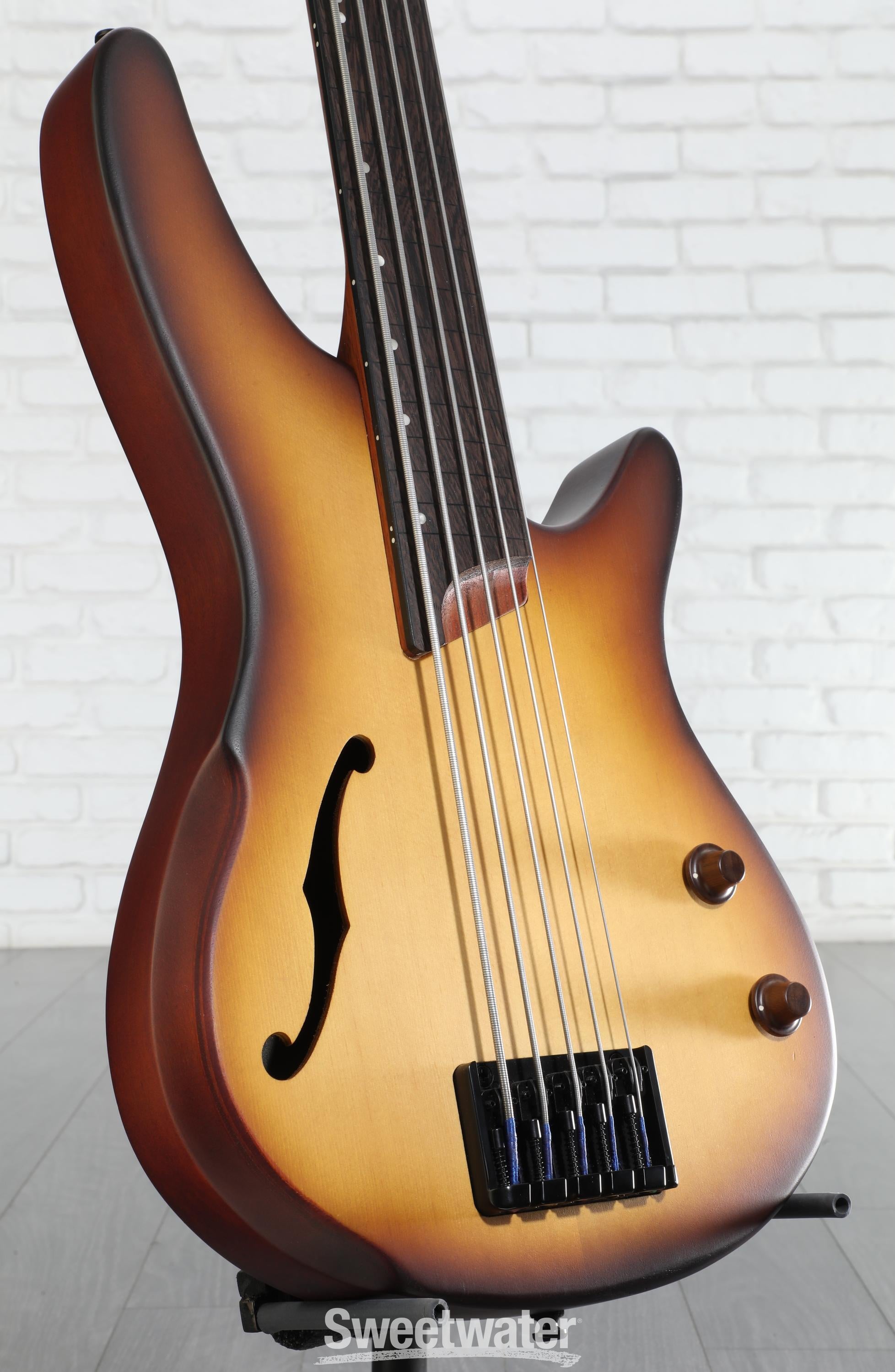 Ibanez SRH505F Fretless Bass Guitar - Natural Browned Burst Flat