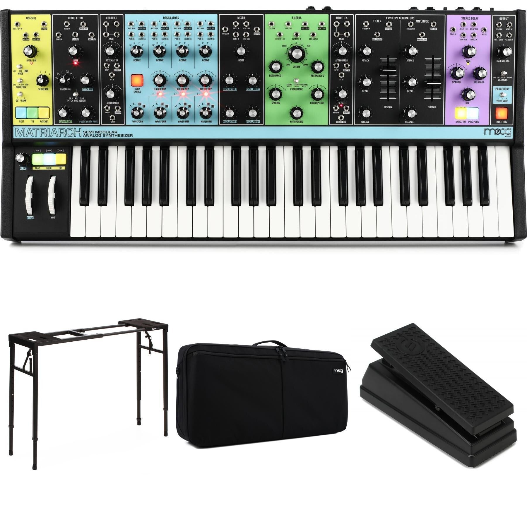 Moog Matriarch Semi-Modular Analog Synthesizer and Step Sequencer Stage  Bundle