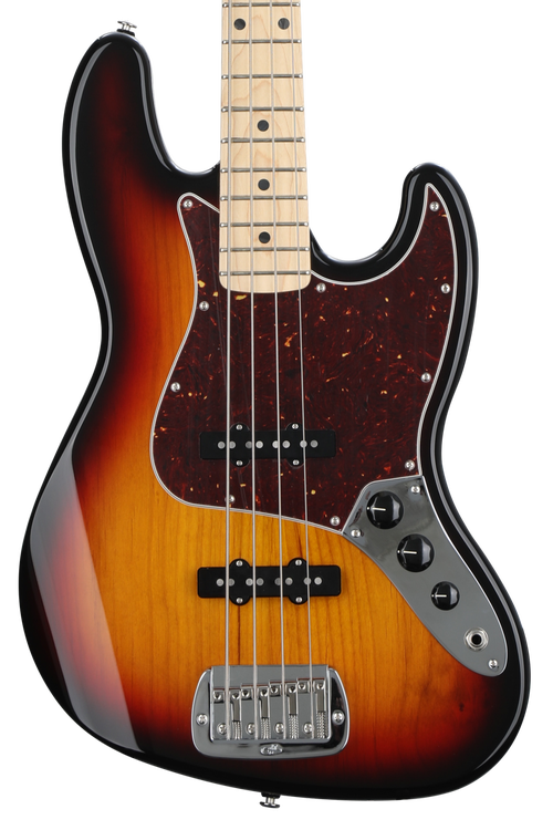 G&L Fullerton Deluxe JB Bass Guitar - 3-Tone Sunburst with Maple