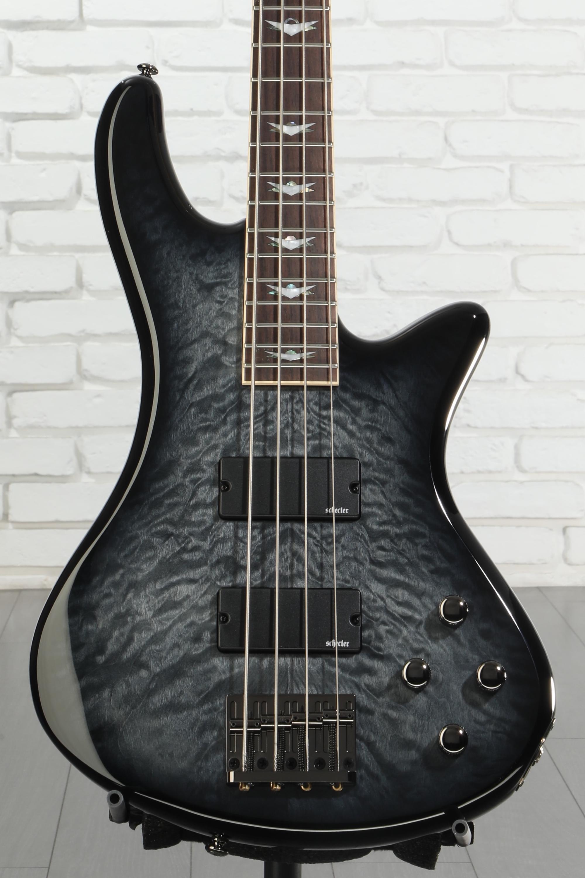 ベース SCHECTER STILETTO EXTREME-4 STBLK Schecter Stiletto Extreme 4 Bass Guitar - See-Thru Black | Sweetwater