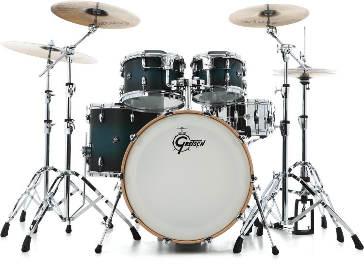 Gretsch Drums Renown RN2-E8246 4-piece Shell Pack - Satin Antique Blue Burst