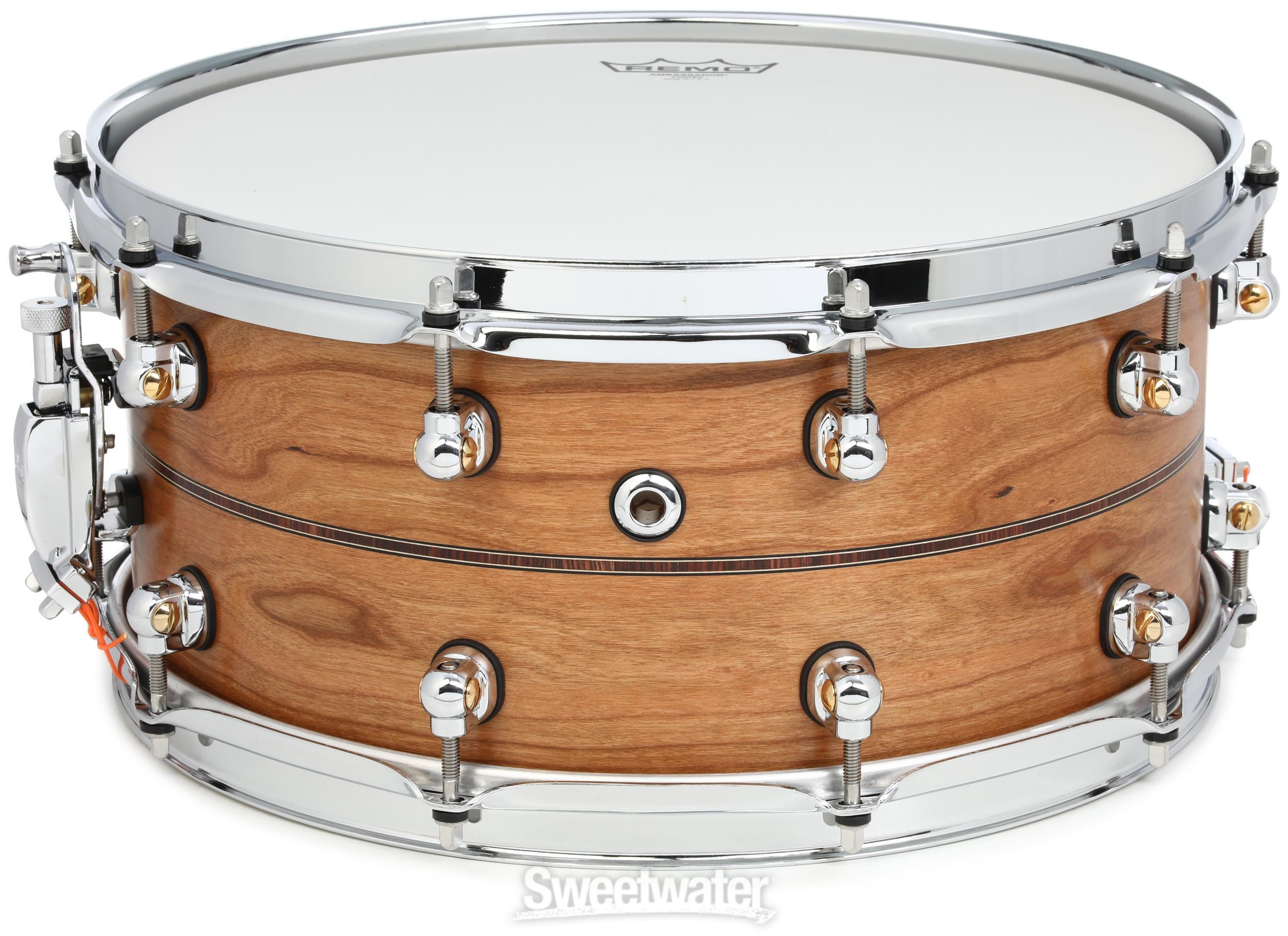 Pearl Music City Custom Solid Cherry Snare Drum - 6.5 x 14-inch - Kingwood  Center Inlay