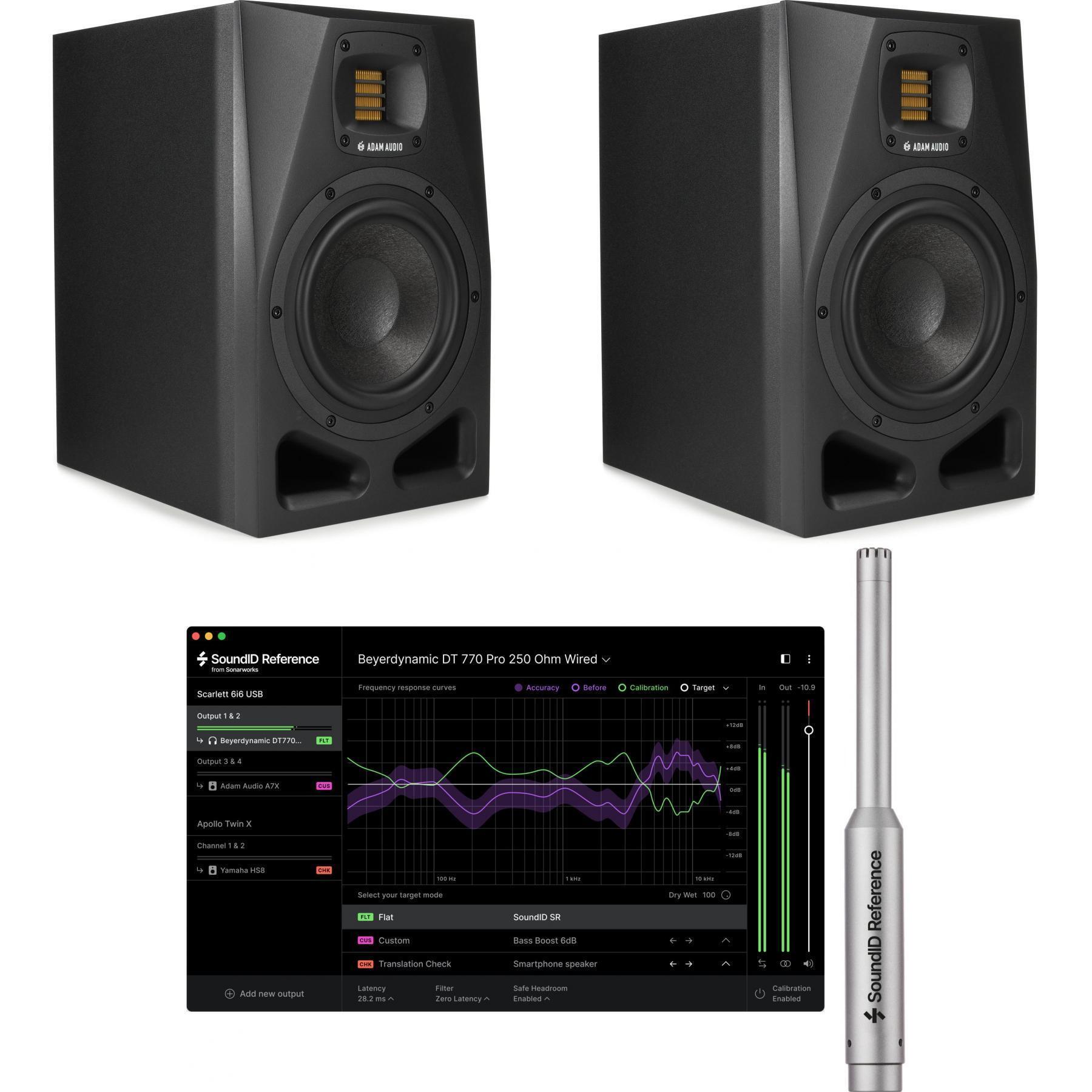 ADAM Audio A7V 7-inch Powered Studio Monitor Pair and Calibration Software  Bundle