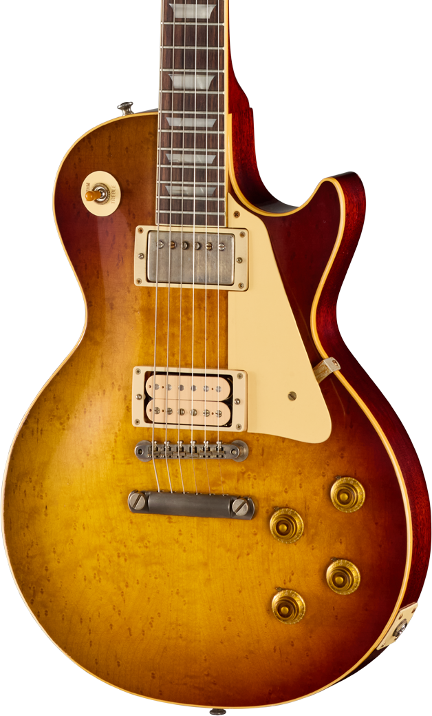 Photo of Gibson Custom 1959 Les Paul Standard Reissue Electric Guitar - Dark Peach Burst, Light Aged