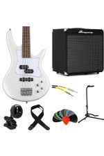 Photo of Ibanez Mezzo SRMD200D Bass Guitar and Ampeg RB-108 Amp Bundle - Pearl White