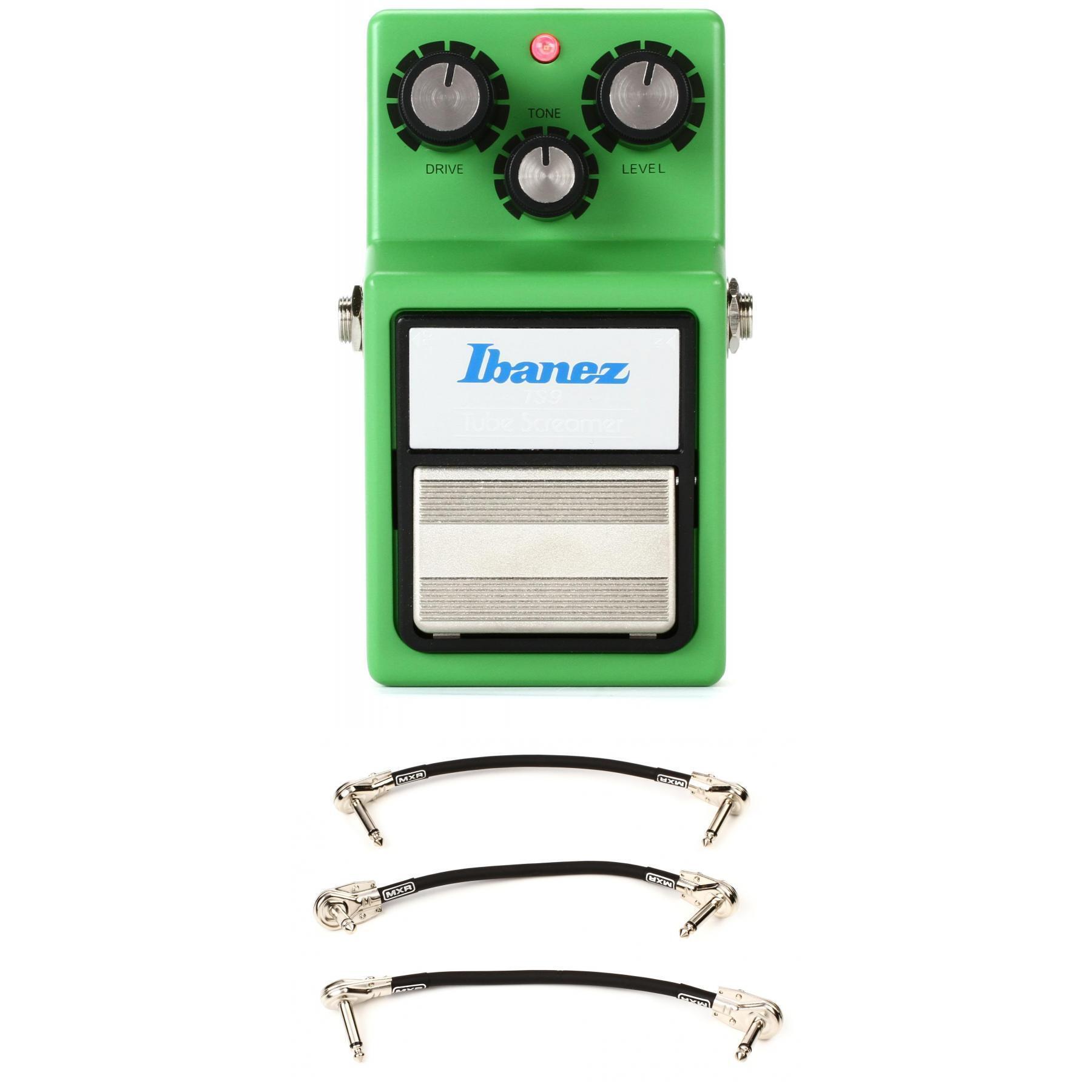 Ibanez TS9 Tube Screamer Overdrive Pedal with 3 Patch Cables