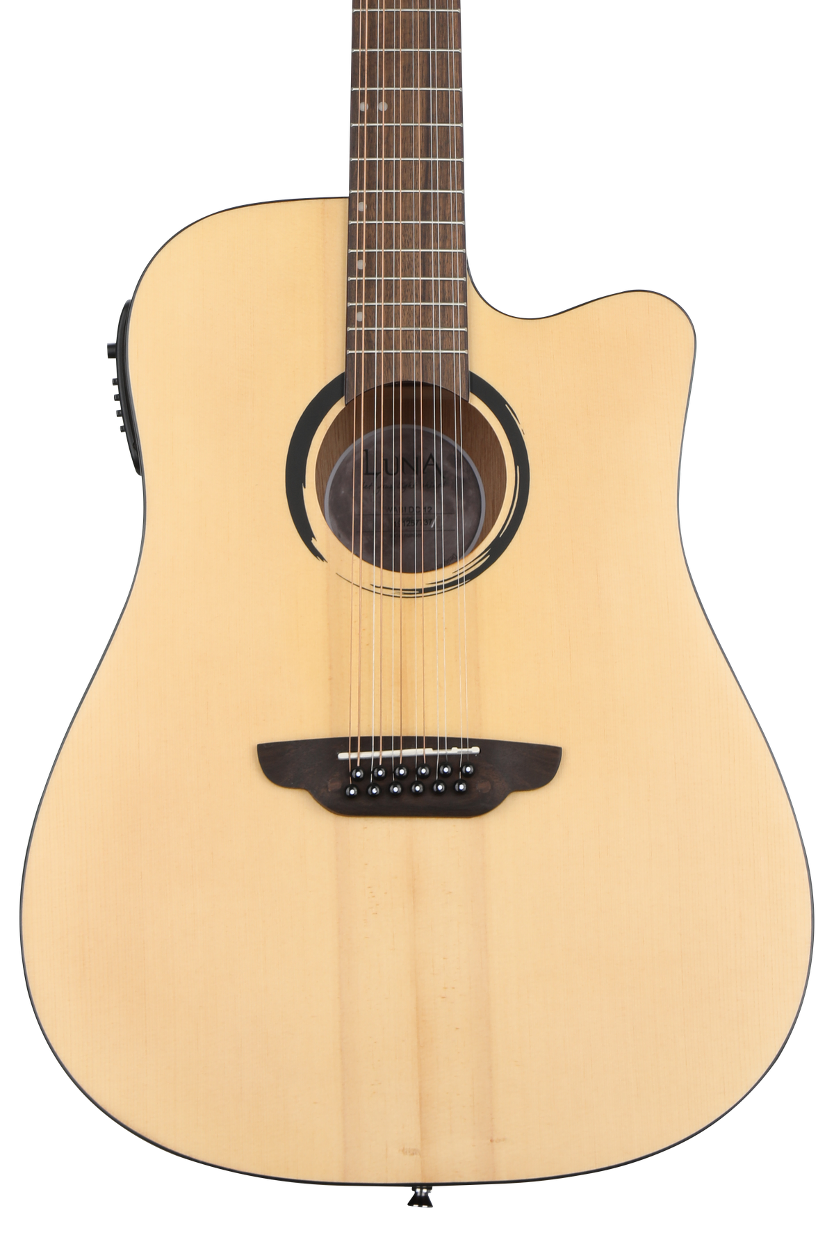 Luna Wabi Sabi Dreadnought Cutaway 12-string Acoustic-electric Guitar - Satin Natural