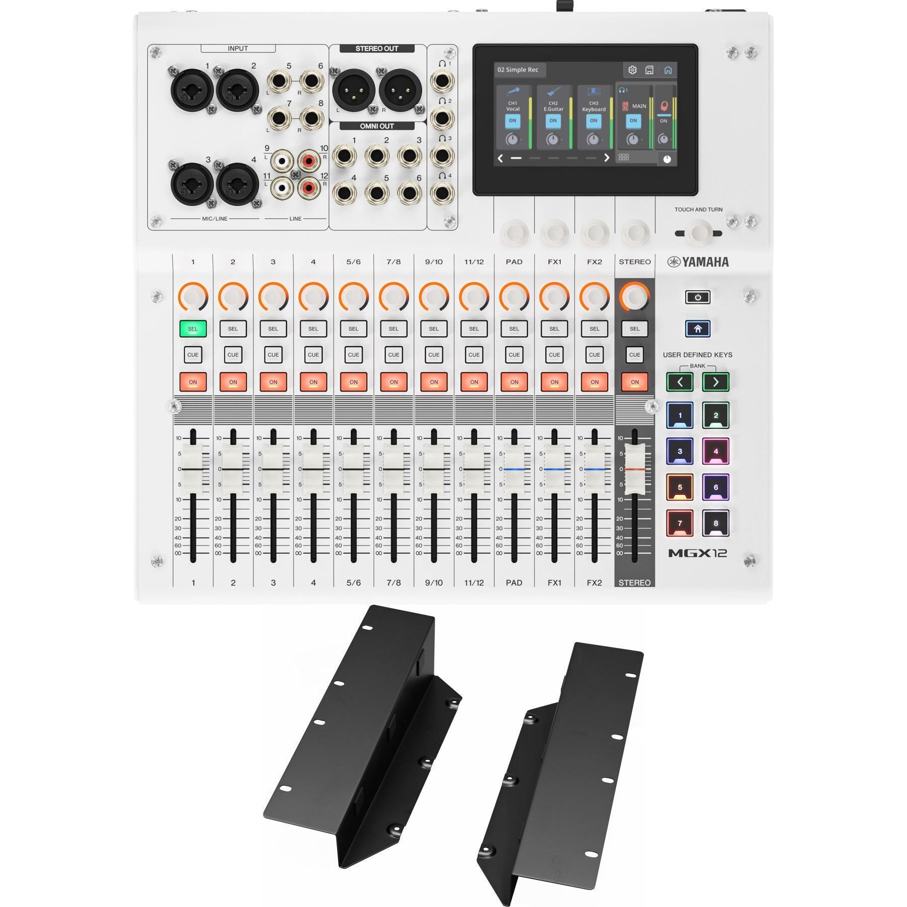 Yamaha MGX12 Digital Mixer with Rack Ears - White | Sweetwater