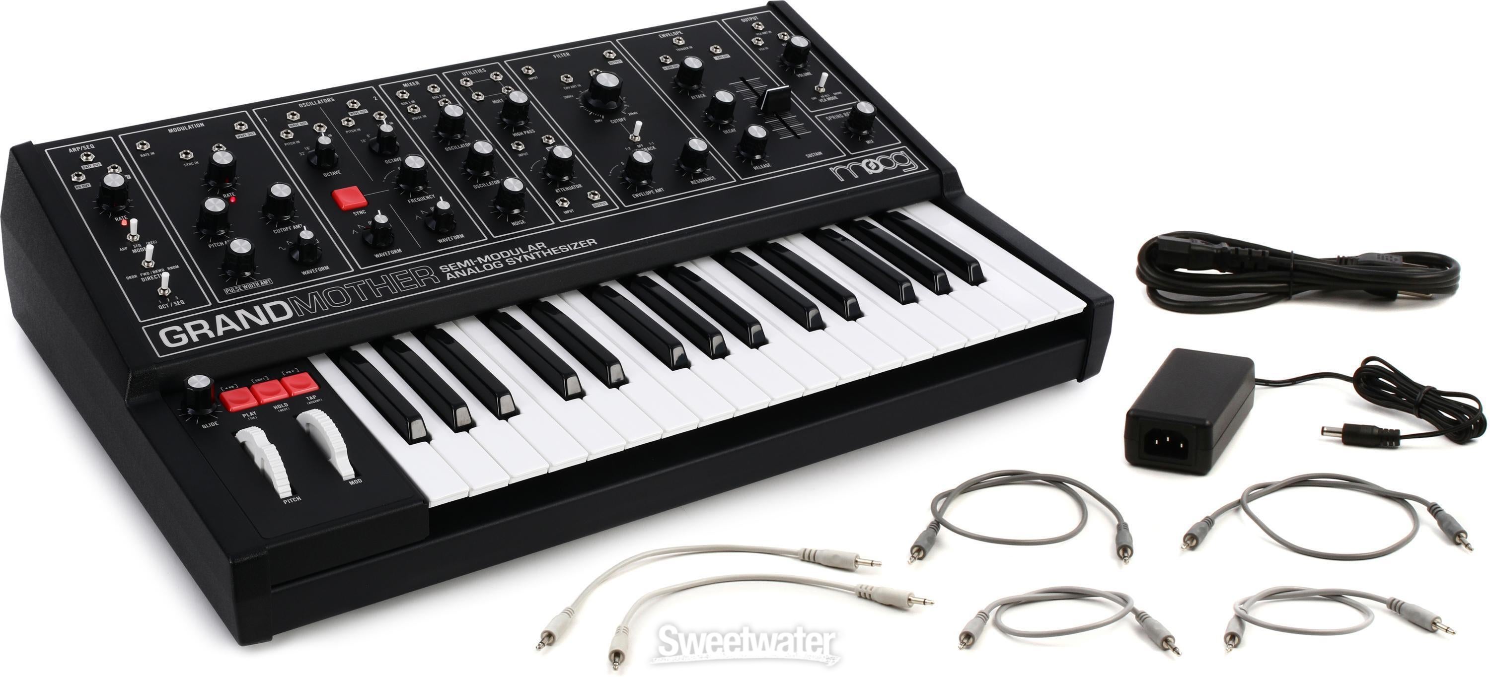 Moog Grandmother Dark Semi-modular Analog Synthesizer and Step