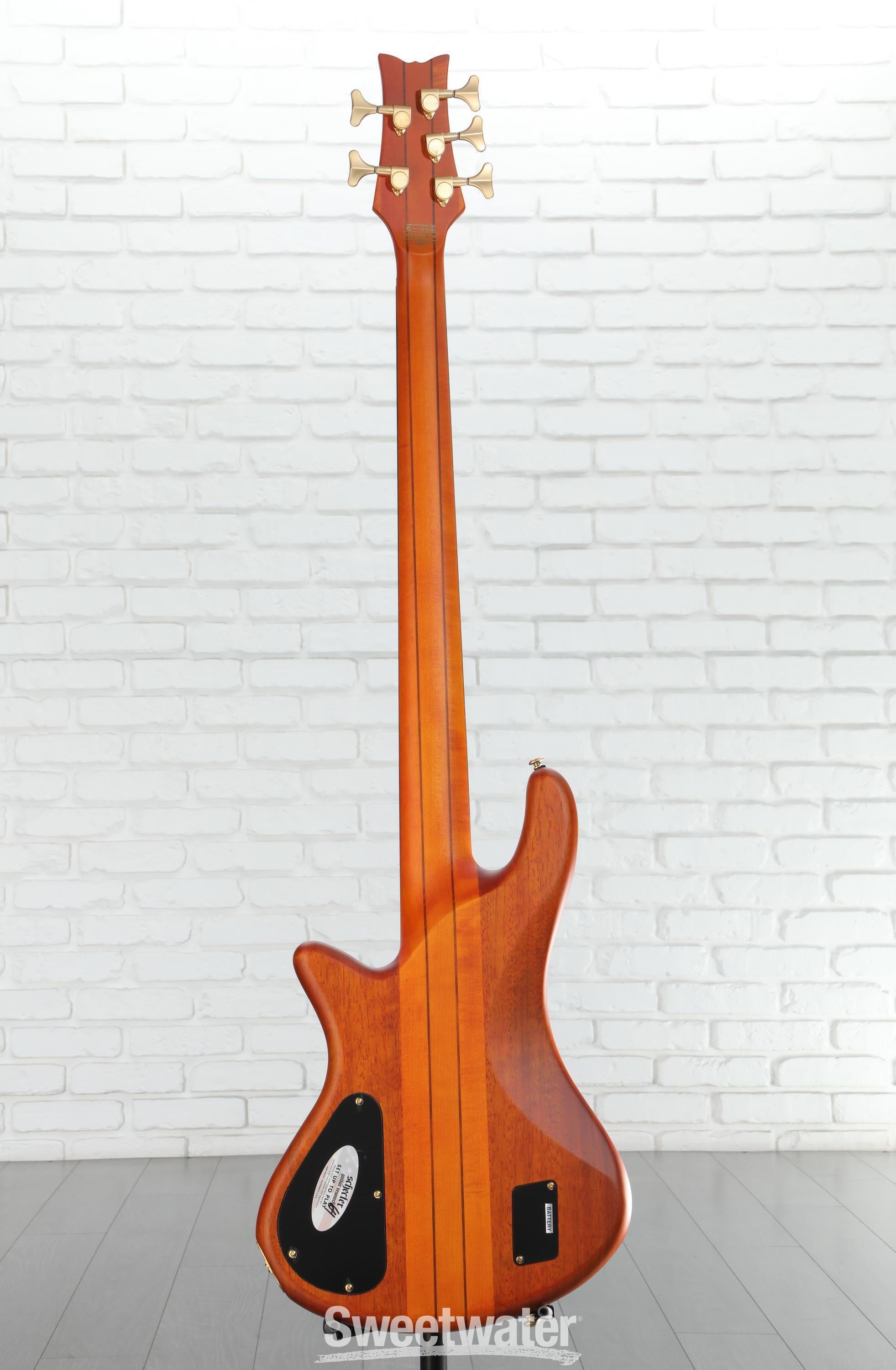 Schecter Stiletto Studio 5 FF Bass Guitar - Honey Satin | Sweetwater