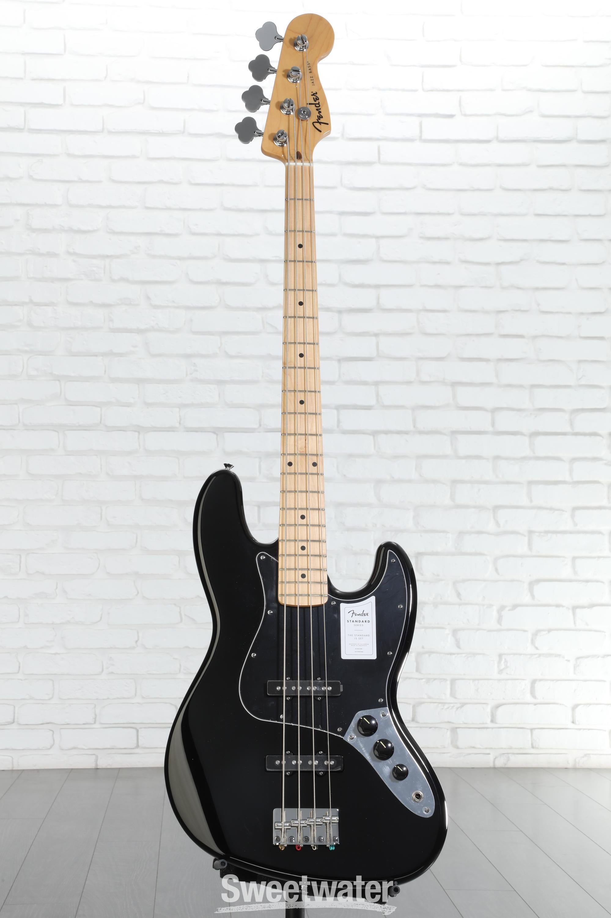 Fender Standard Jazz Bass - Black, Maple Fingerboard | Sweetwater