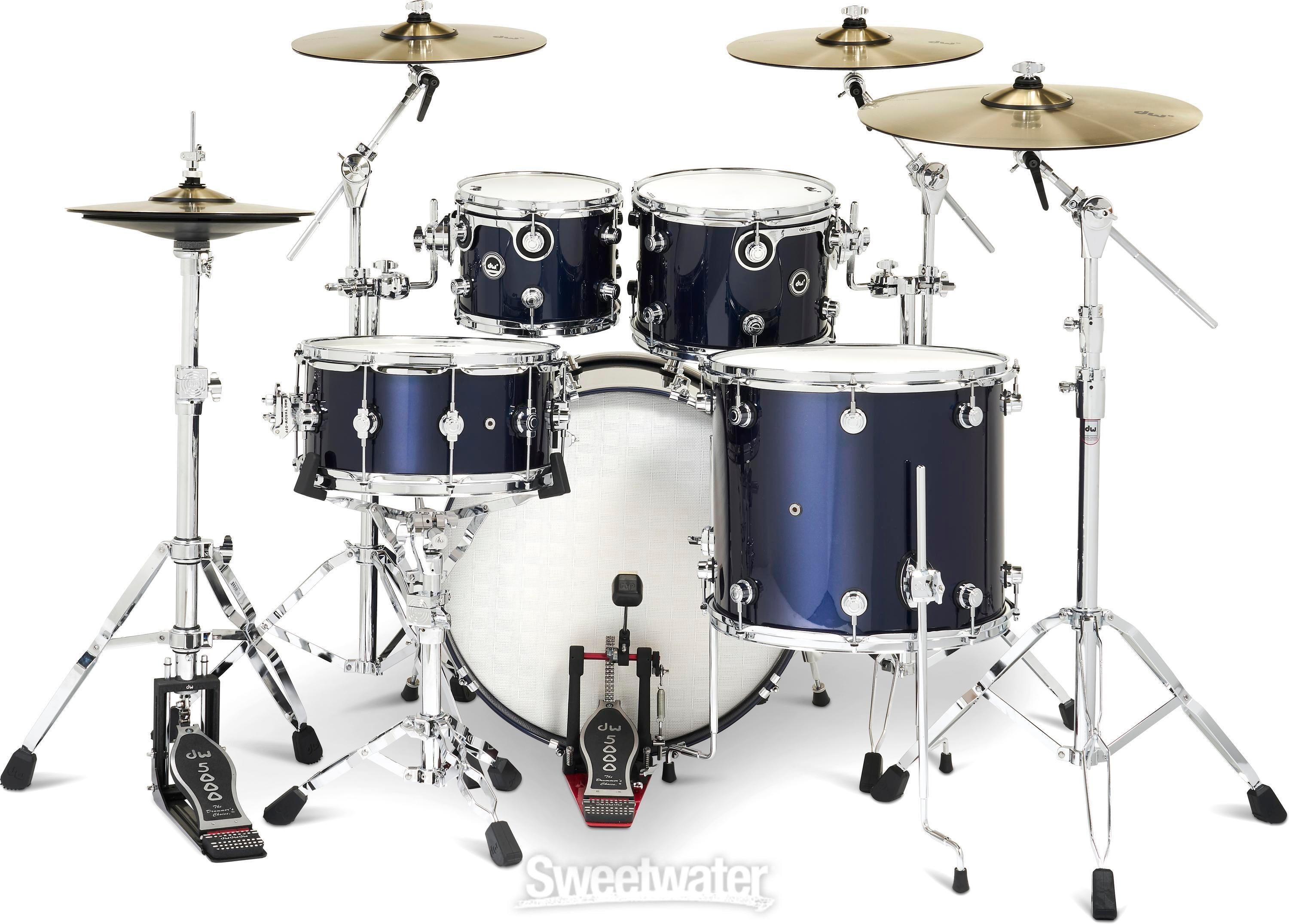 DW DWe 5-piece Drum Kit Bundle - Midnight Blue Metallic