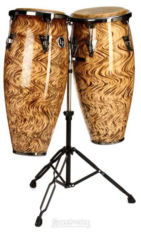 Latin Percussion Aspire Series Conga Set with Brushed Nickel Hardware - 10/11 inch Havana Cafe