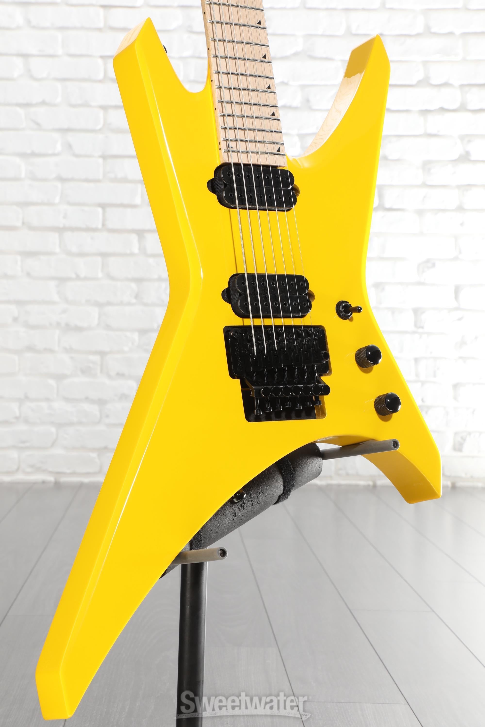 Photo of Jackson Pro Series Signature Dave Davidson Warrior WR7 7-string Baritone Electric Guitar - Ferrari Yellow